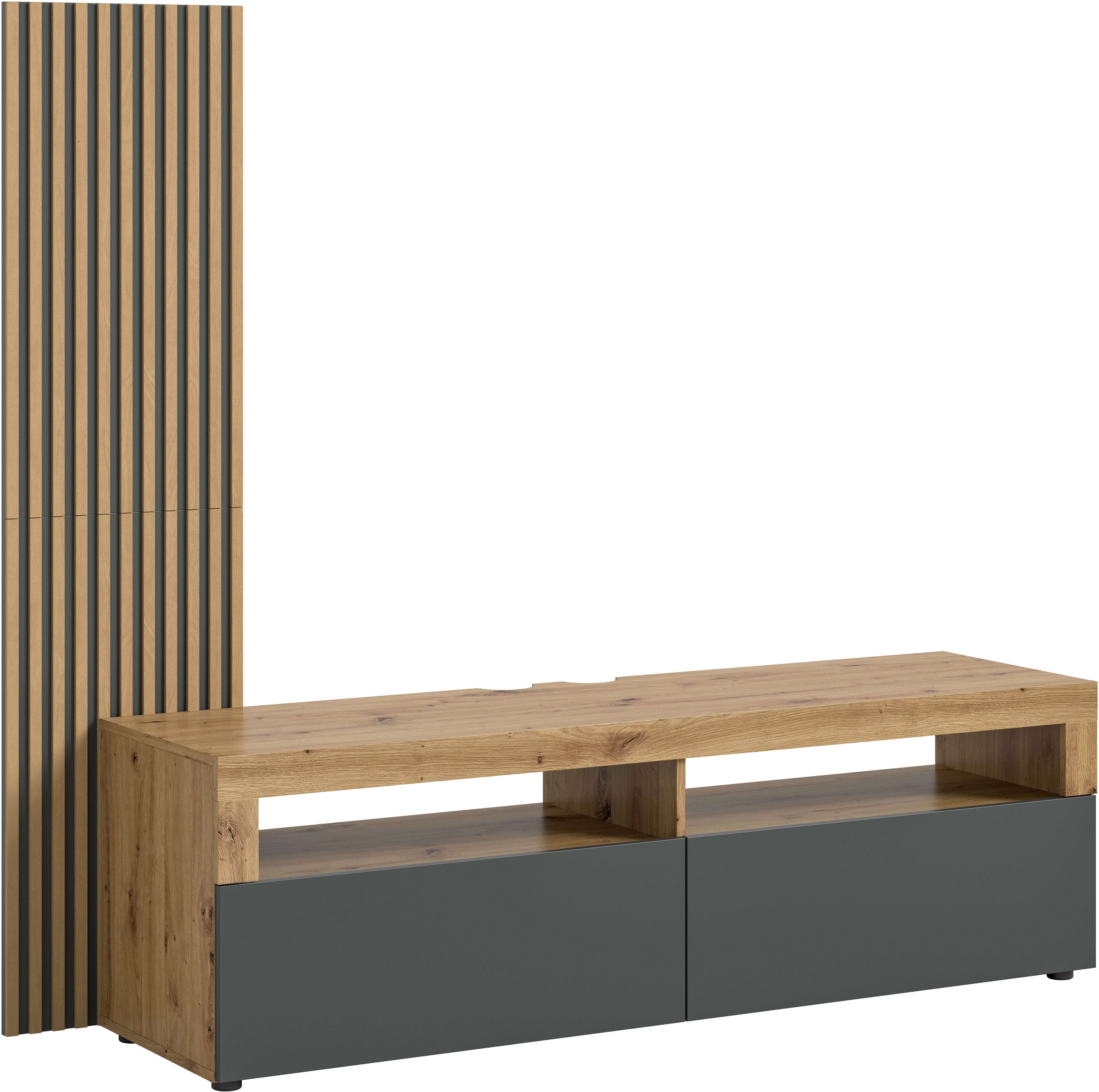 INOSIGN Tv-meubel Telli, Breedte 160 cm, met 2 panelen, 2 kleppen & 2 open vakken