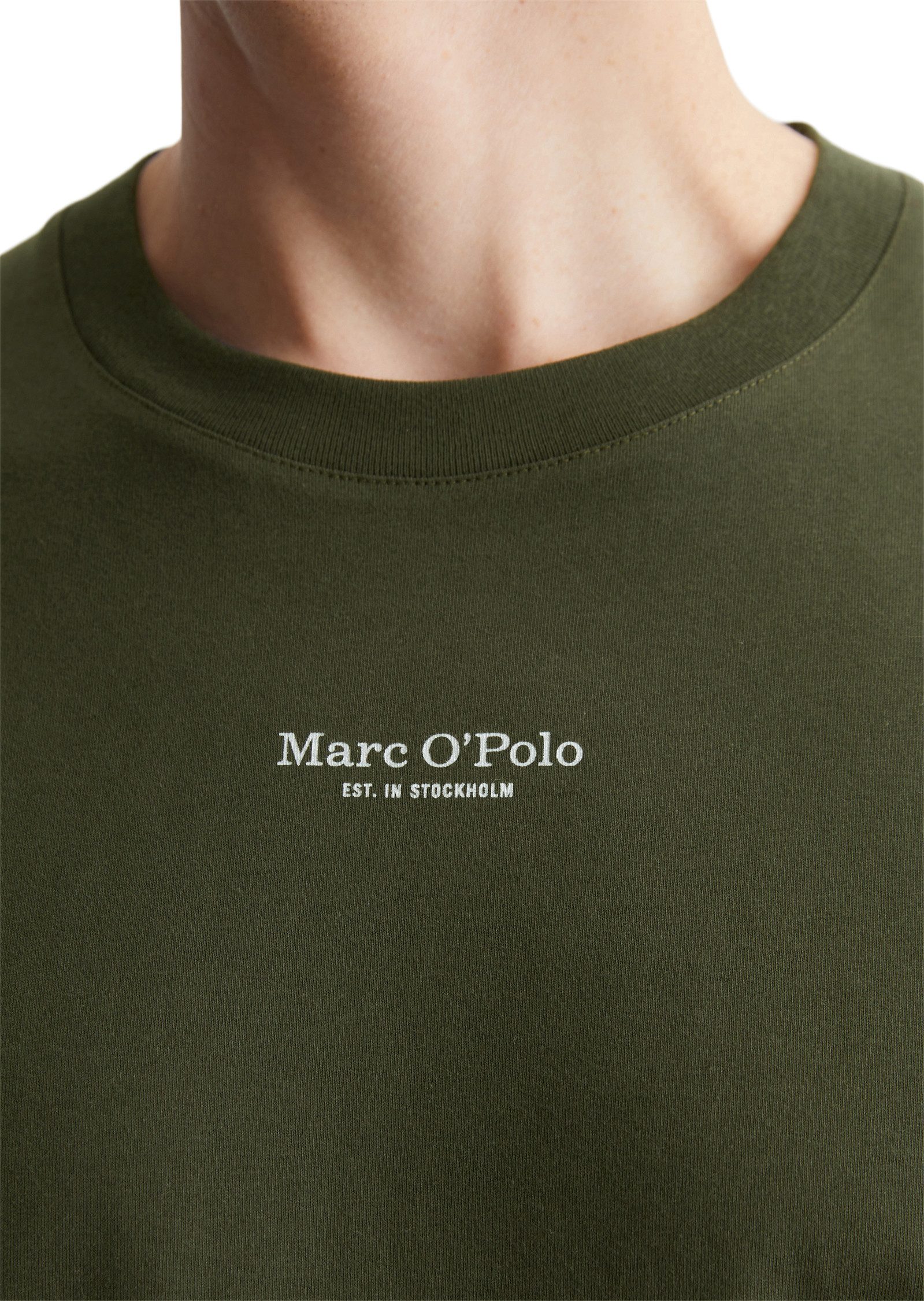 Marc O'Polo T-shirt een klein bescheiden logo in contrastkleur siert de borst