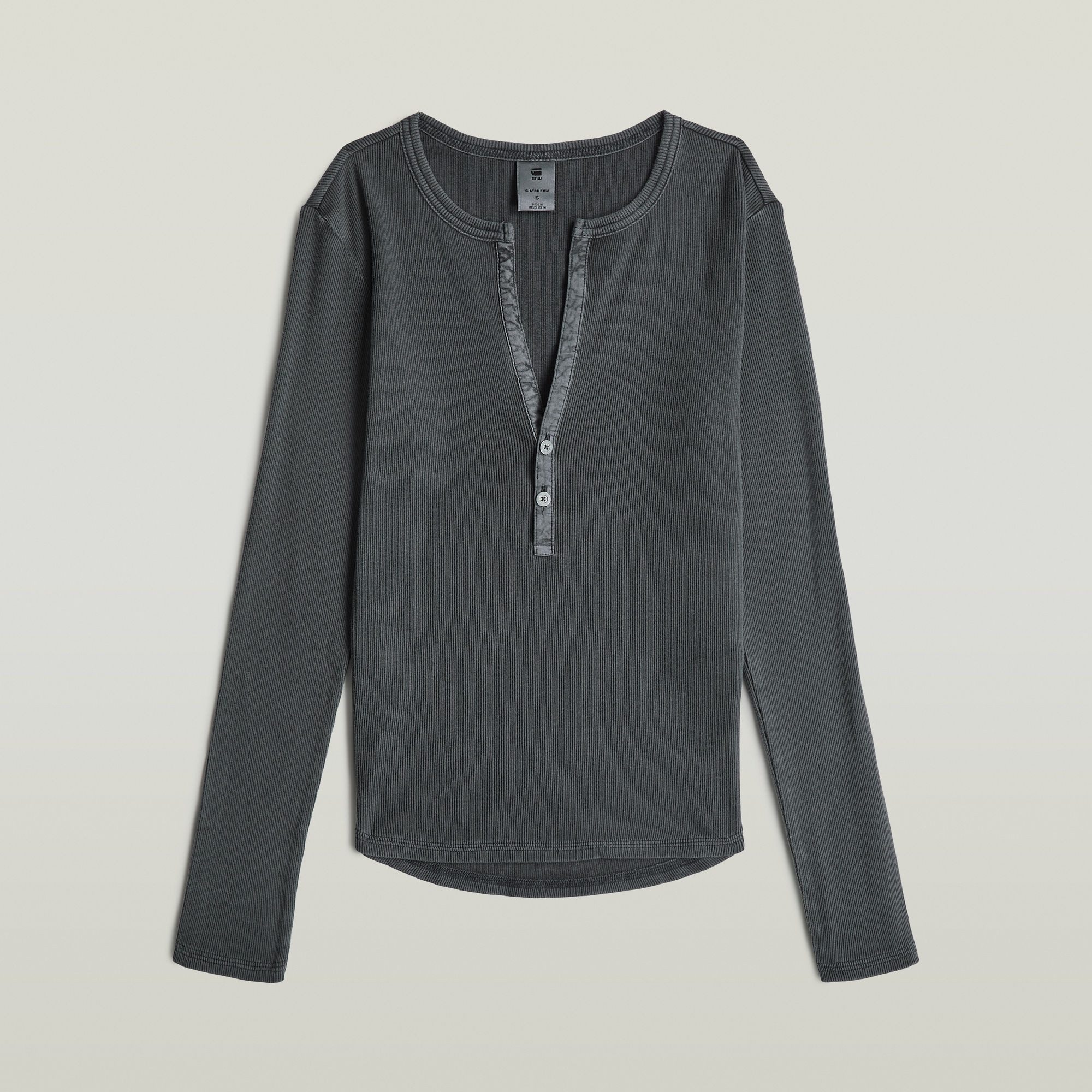 G-Star RAW Shirt met lange mouwen Deep v slim met knoopsluiting