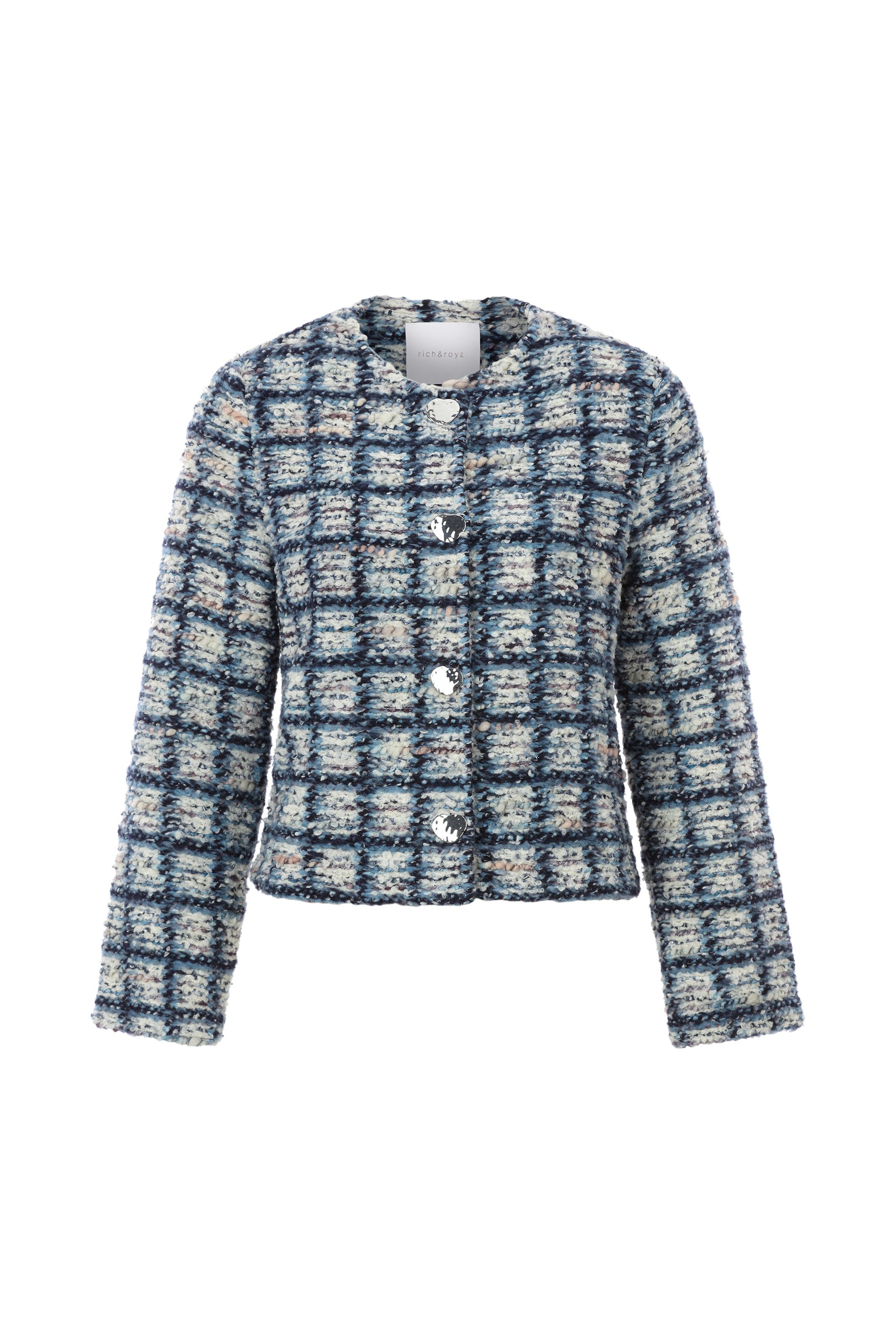 Rich & Royal Korte blazer Met glinsterende details in de wol