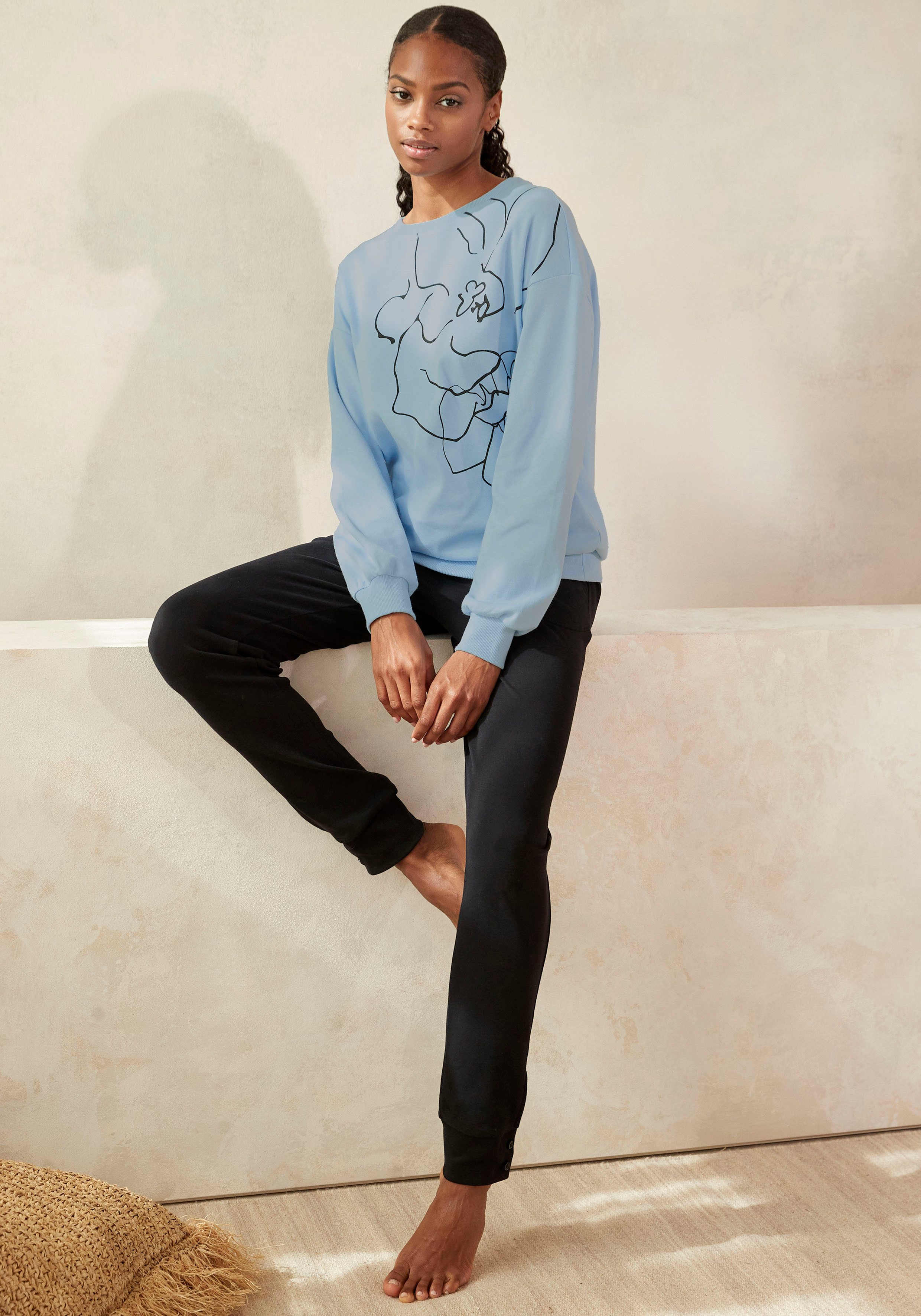 Lascana Sweatshirt Loungeshirt met print, loungewear