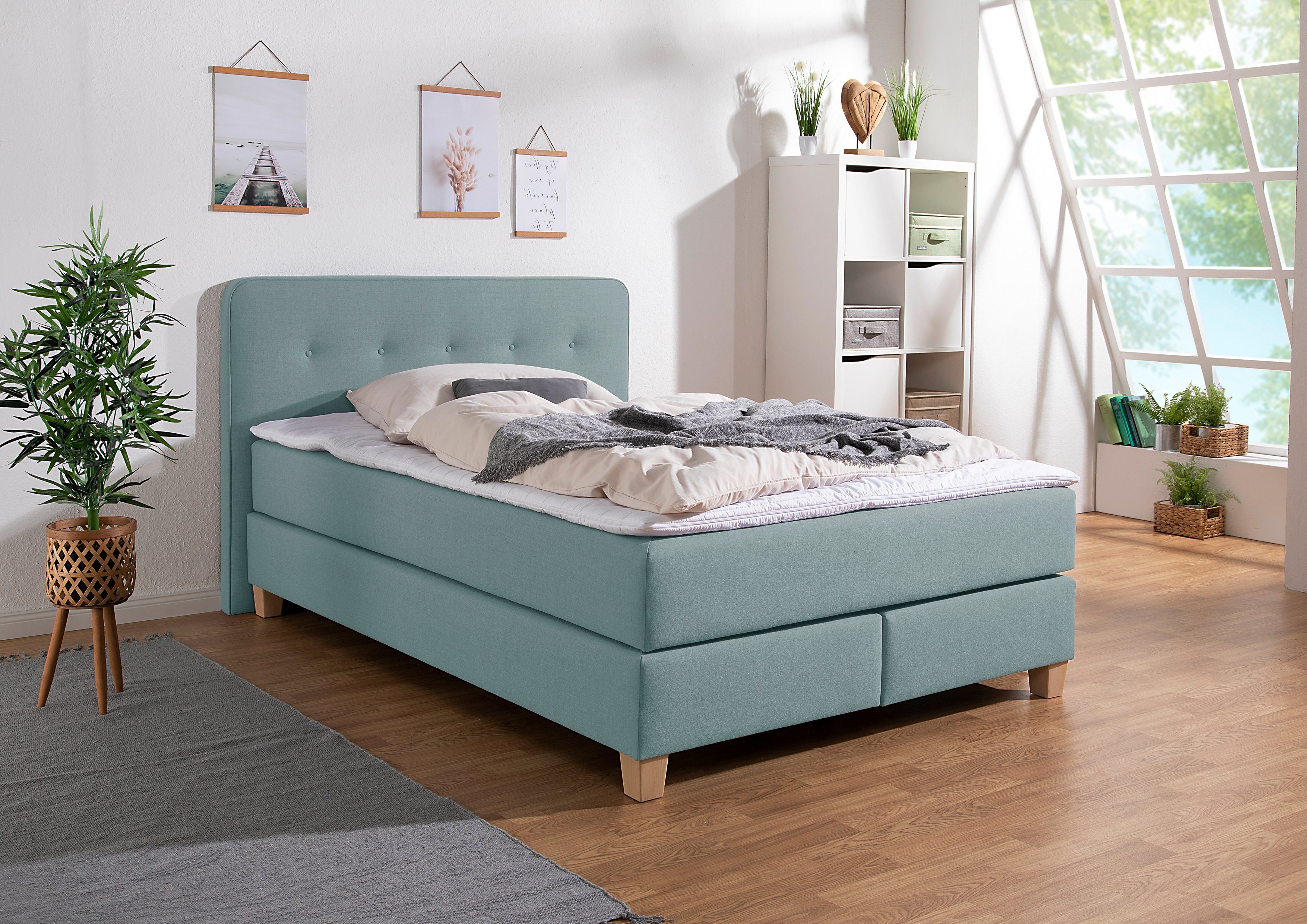 Home affaire Boxspring Fargo XXL in extra lang 220 cm, met topmatras, 3 uitvoeringen, 4, breedten