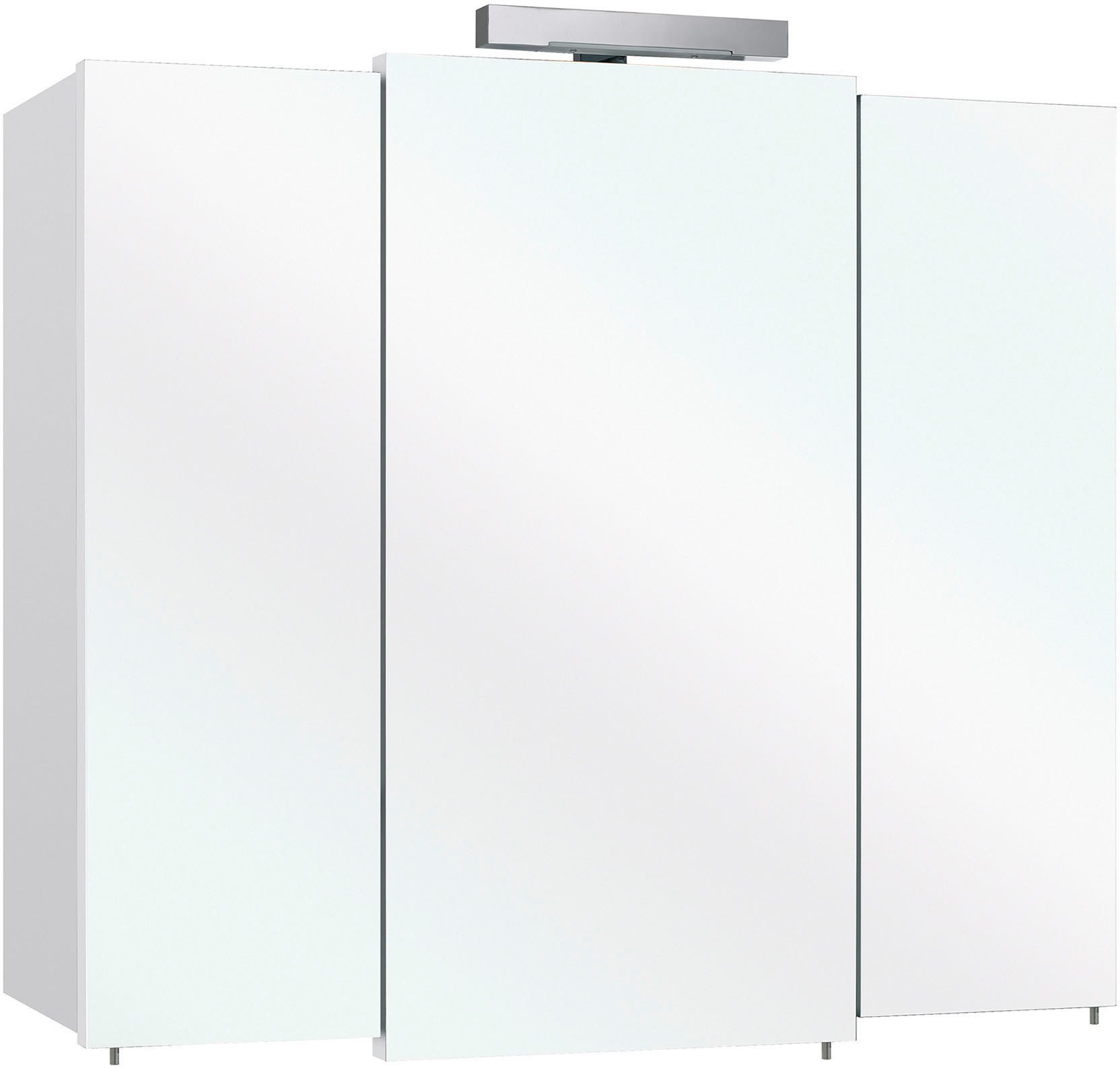 Saphir Badmeubelset Quickset 312 5-delig, keramieken wastafelonderkast en led-spiegelkast (set, 5 stuks)
