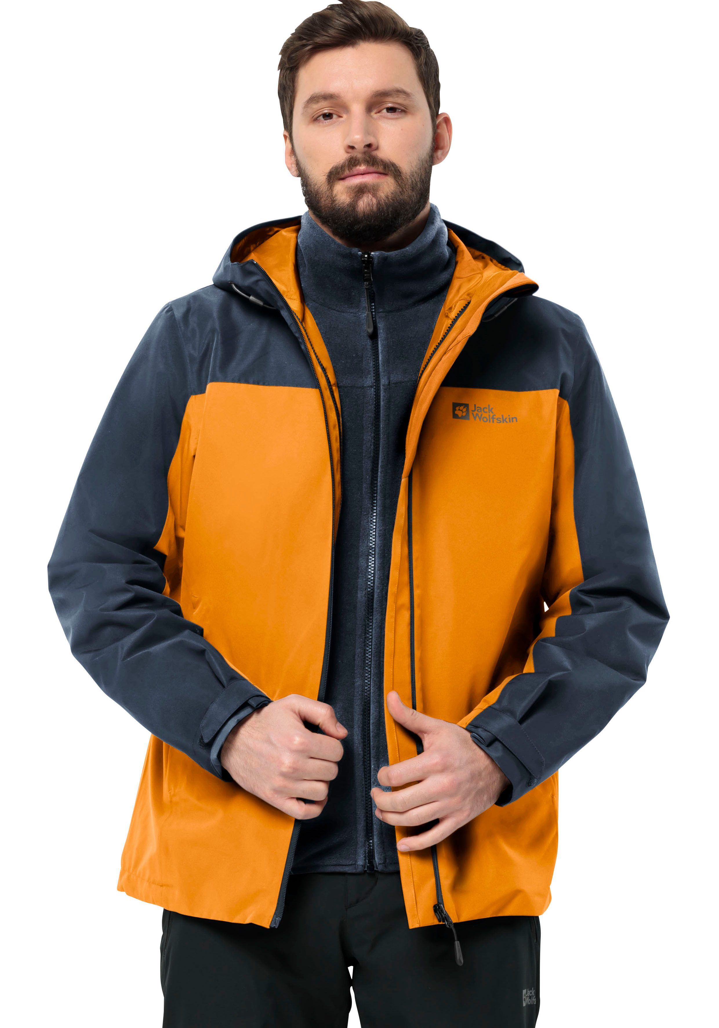 Jack Wolfskin Functioneel 3-in-1-jack TAUBENBERG 3IN1 JKT M met waterafstotende ritsen waterdicht ademend