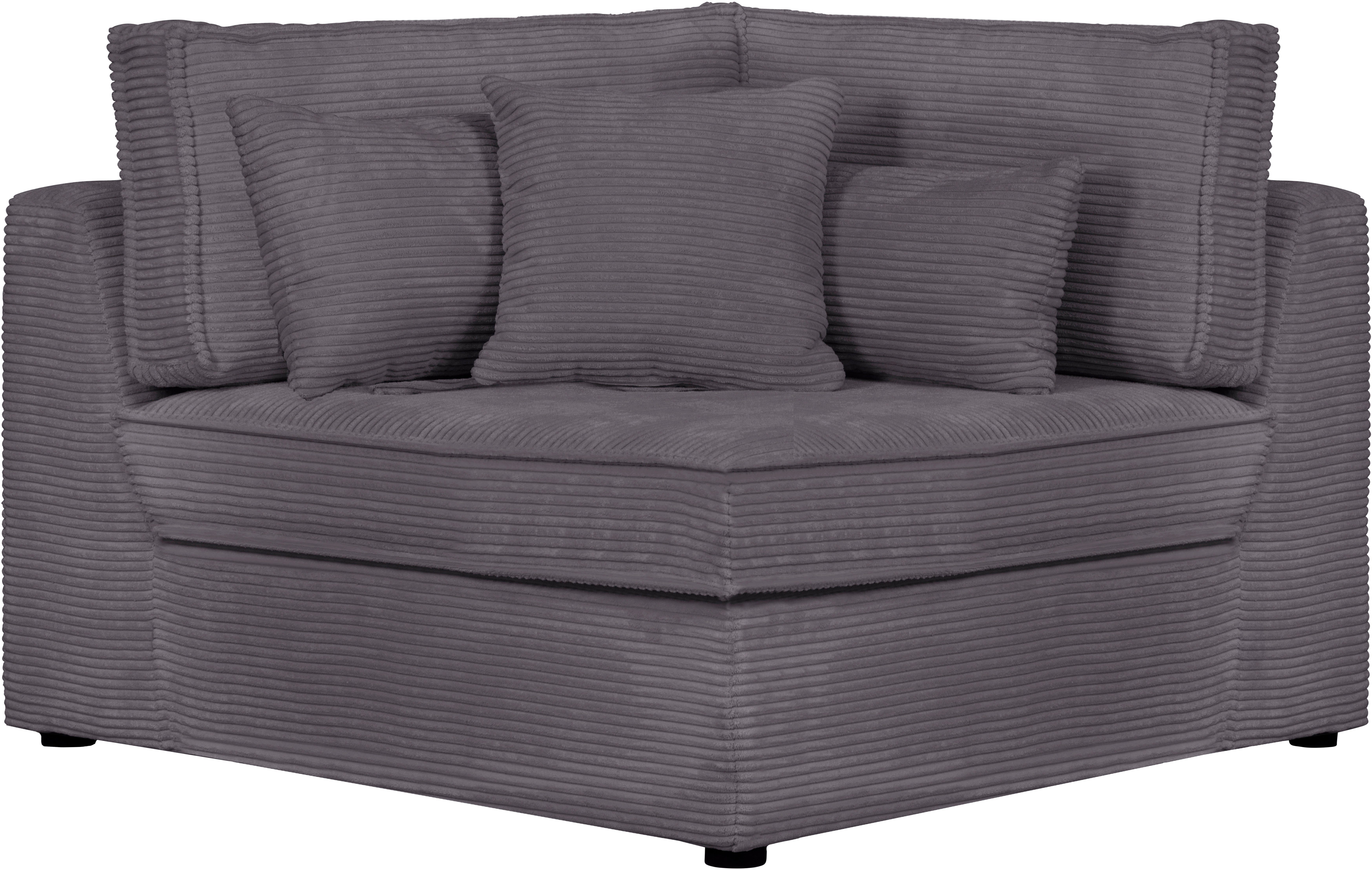 RAUM.ID Bank-hoekelement Enid Deel van een modulaire bank, stevig zitcomfort, ook in breedribcord