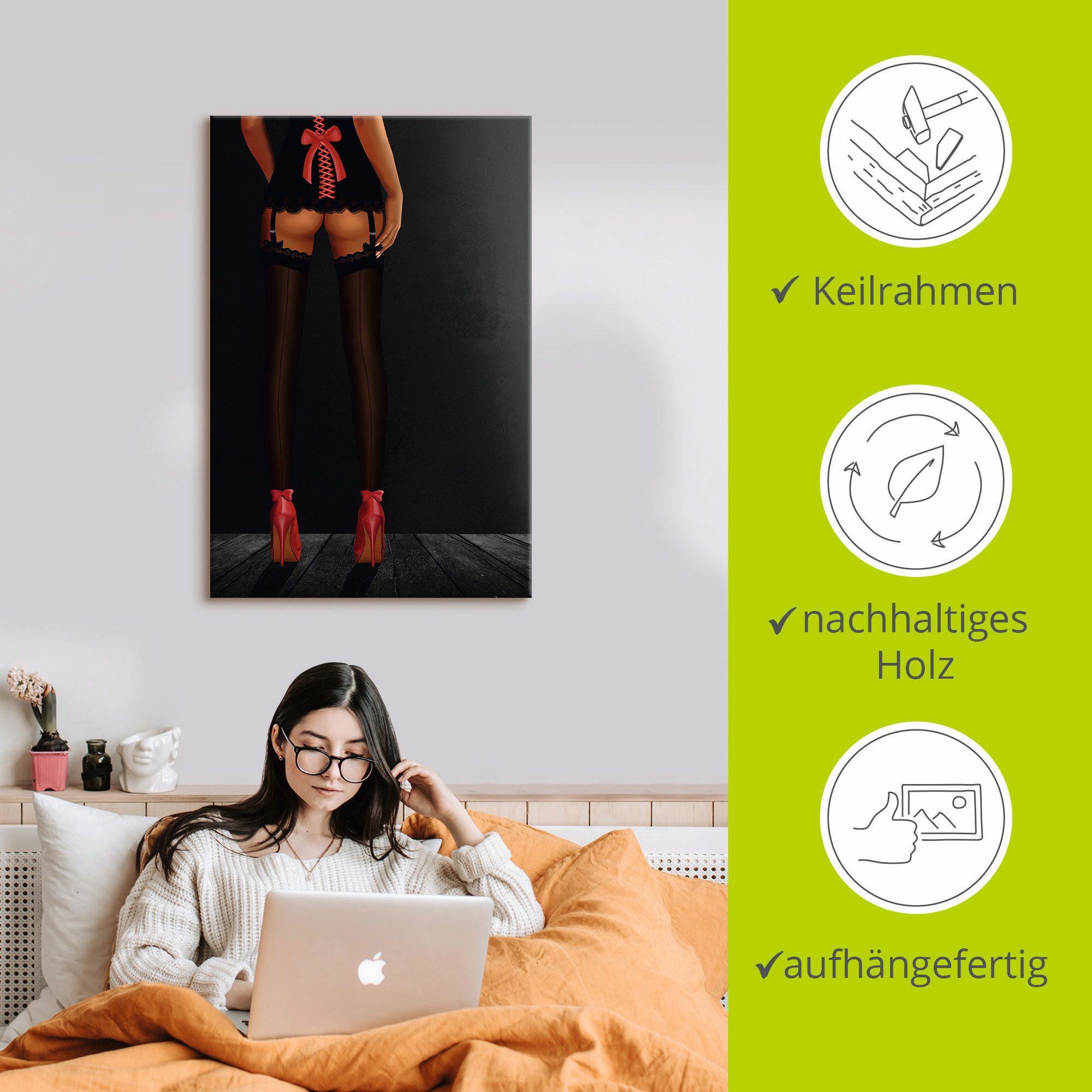 Artland Artprint Sexy benen in highheels als artprint van aluminium, artprint voor buiten, artprint op linnen, poster in verschillende maten. maten