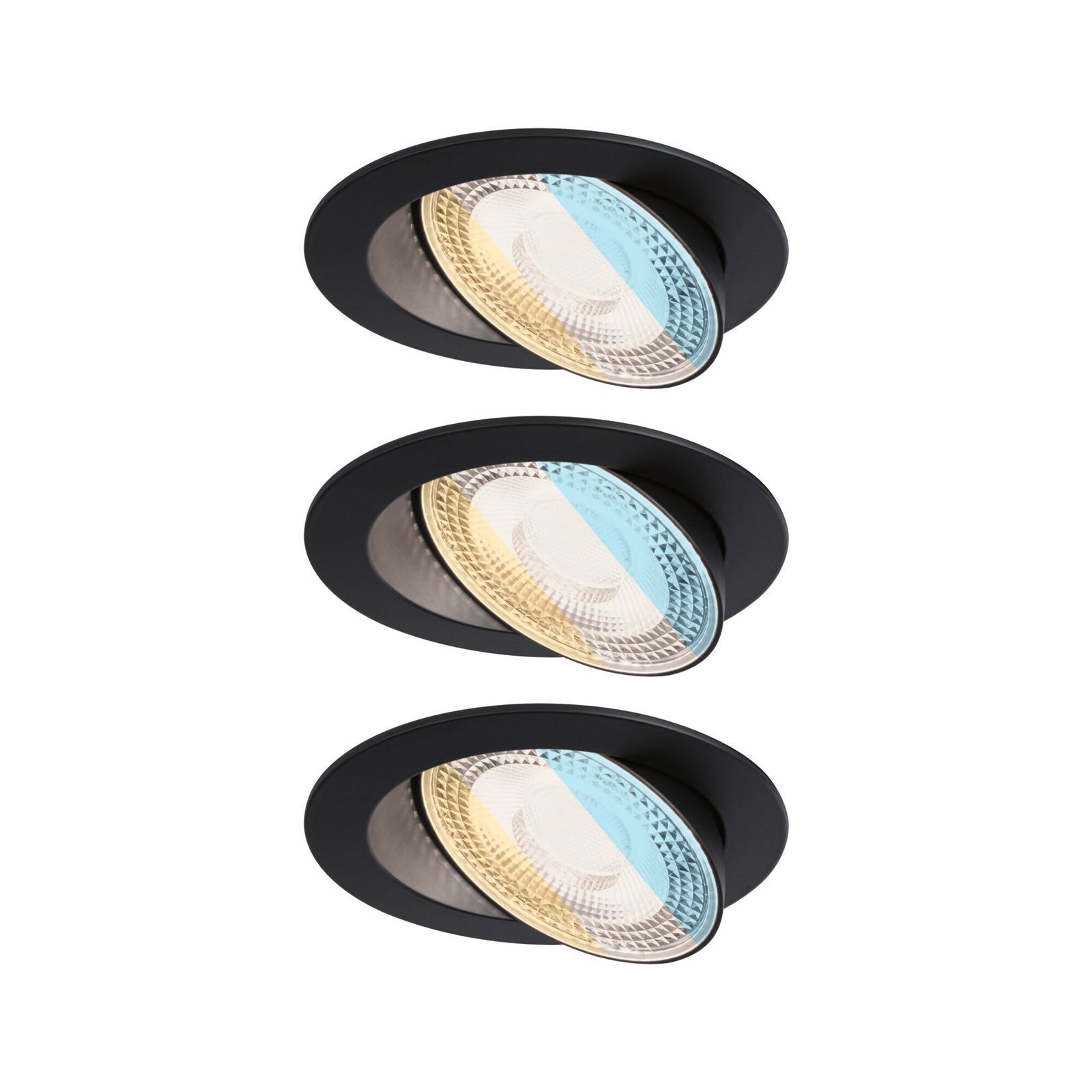 Paulmann Ledinbouwlamp LED inbouwlamp White Select Aumus 3-pack 5W 700lm 2300V 2700 - 6500K Geheugenfunctie, meerdere helderheidsniveaus, kleurwisselaar, kleurregeling (3 stuks)