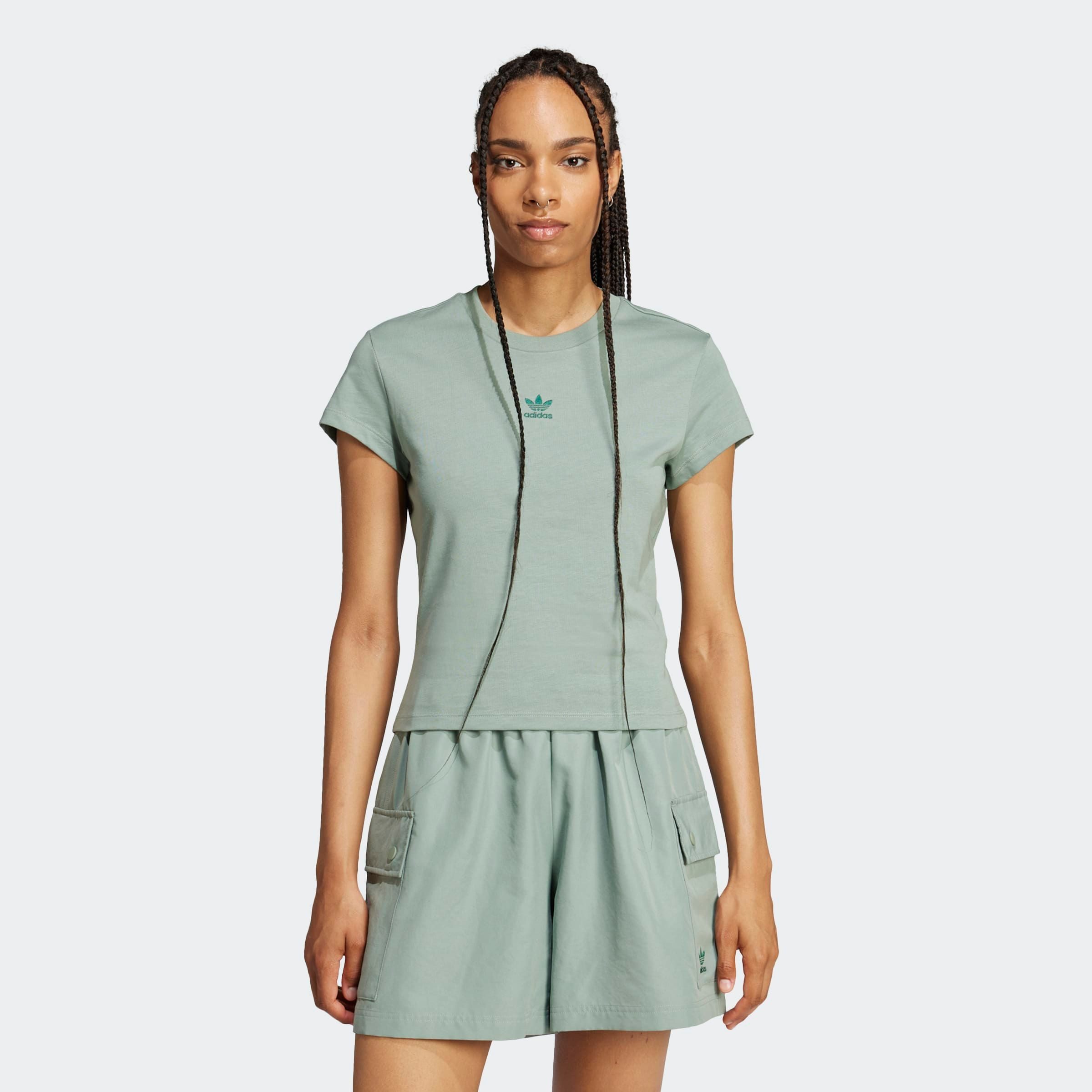 adidas Originals T-shirt ESS SLIM TEE dames tops maat XXL groen