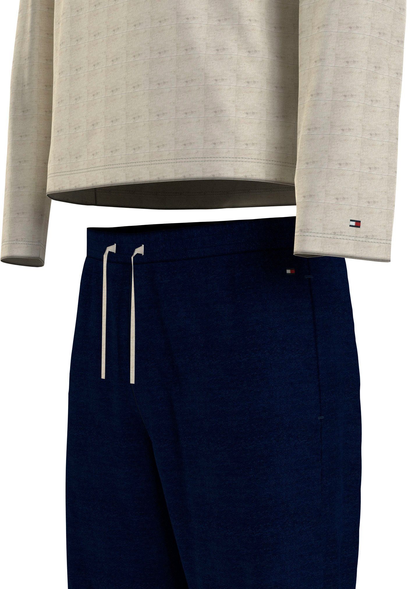Tommy Hilfiger Underwear Pyjama LS JERSEY PJ SET met logo op borsthoogte (set 2-delig 2 stuks)