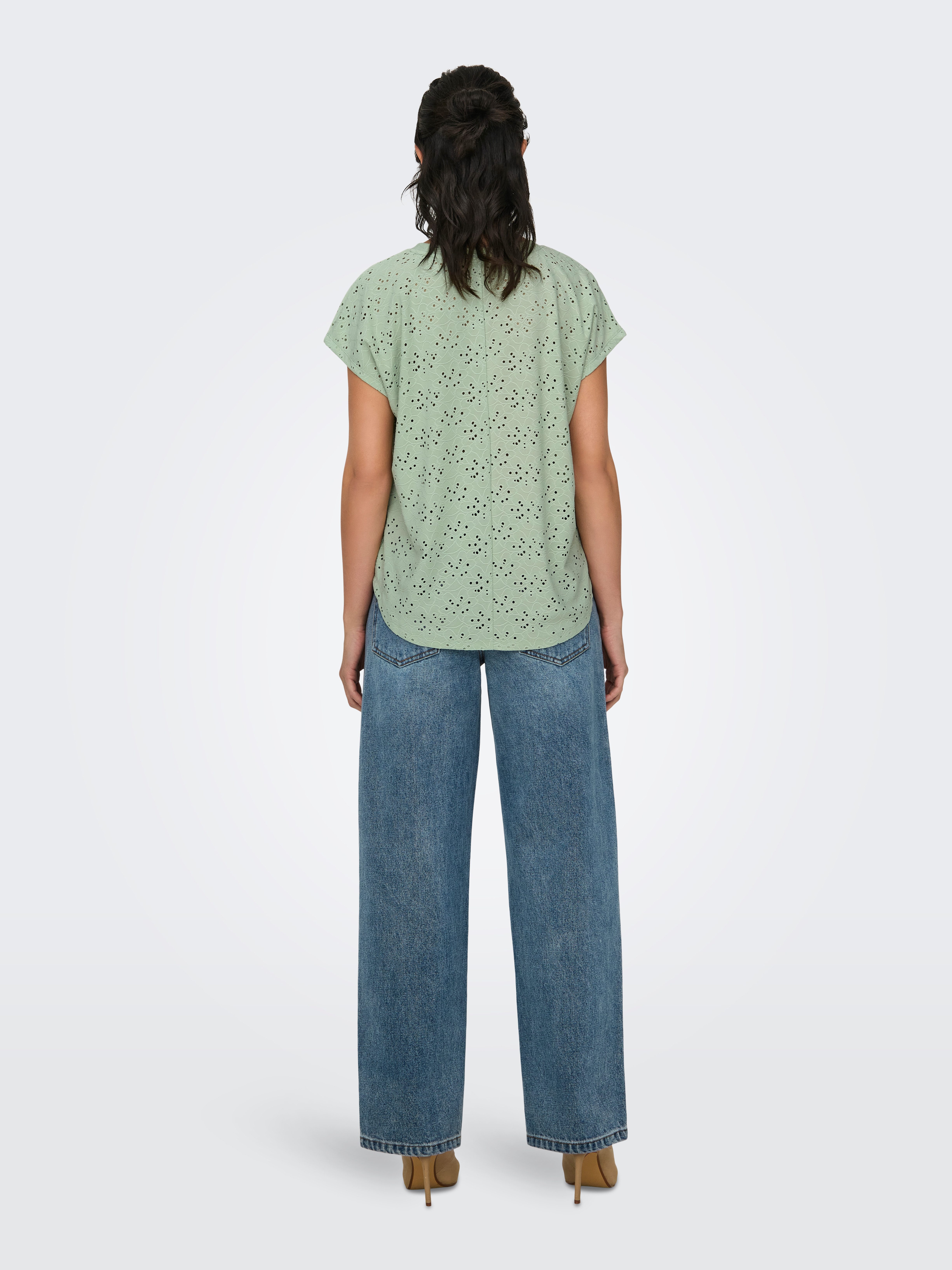 Only Shirt met korte mouwen ONLSMILLA S/S TOP JRS NOOS