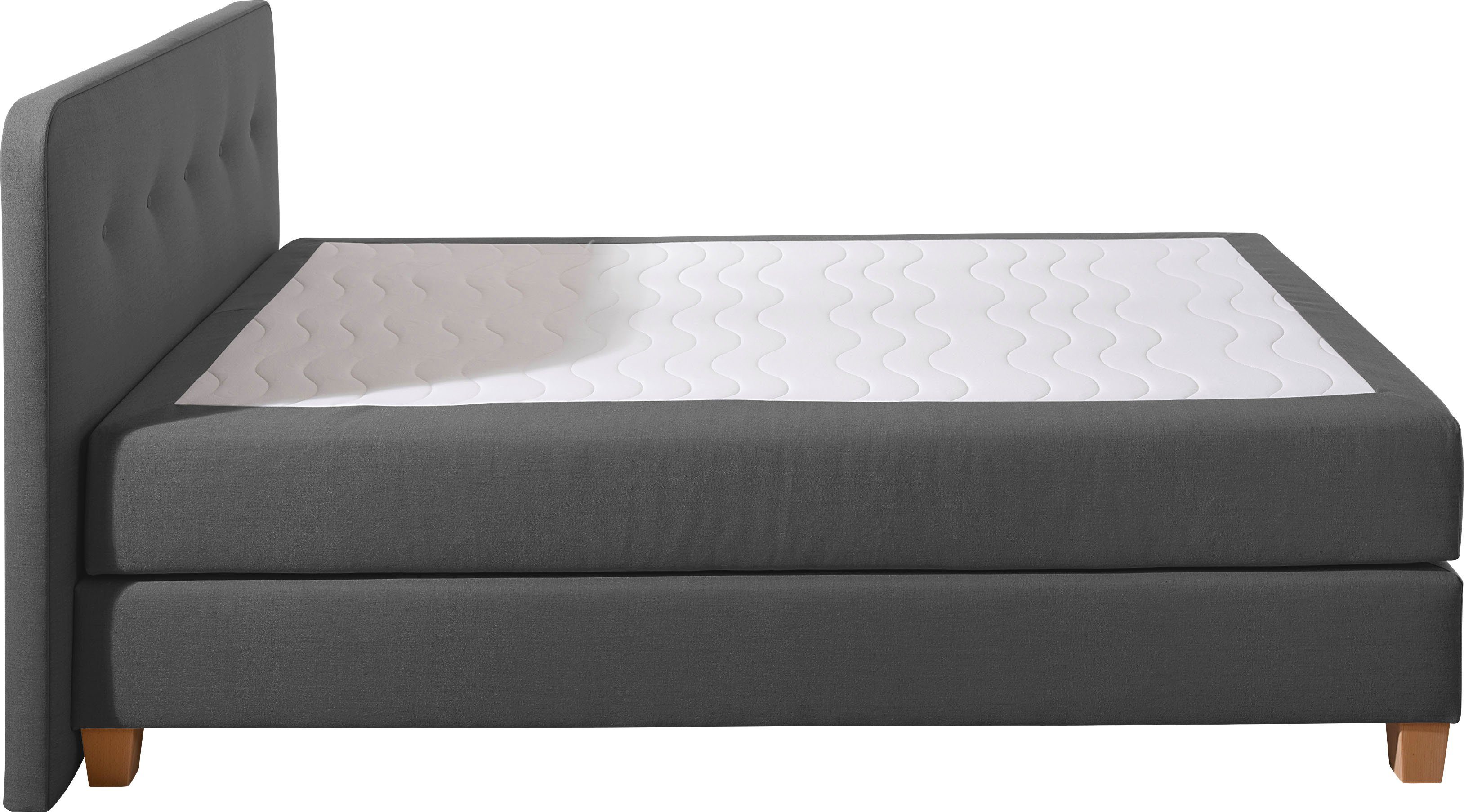 Home affaire Boxspring Fargo inclusief topper, in 3 soorten matrassen, in fluweel of structuurstof