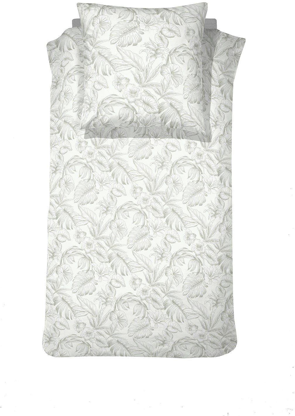 Cinderella Beddengoed Pacova met tropische bladeren allover dekbedovertrekken beige