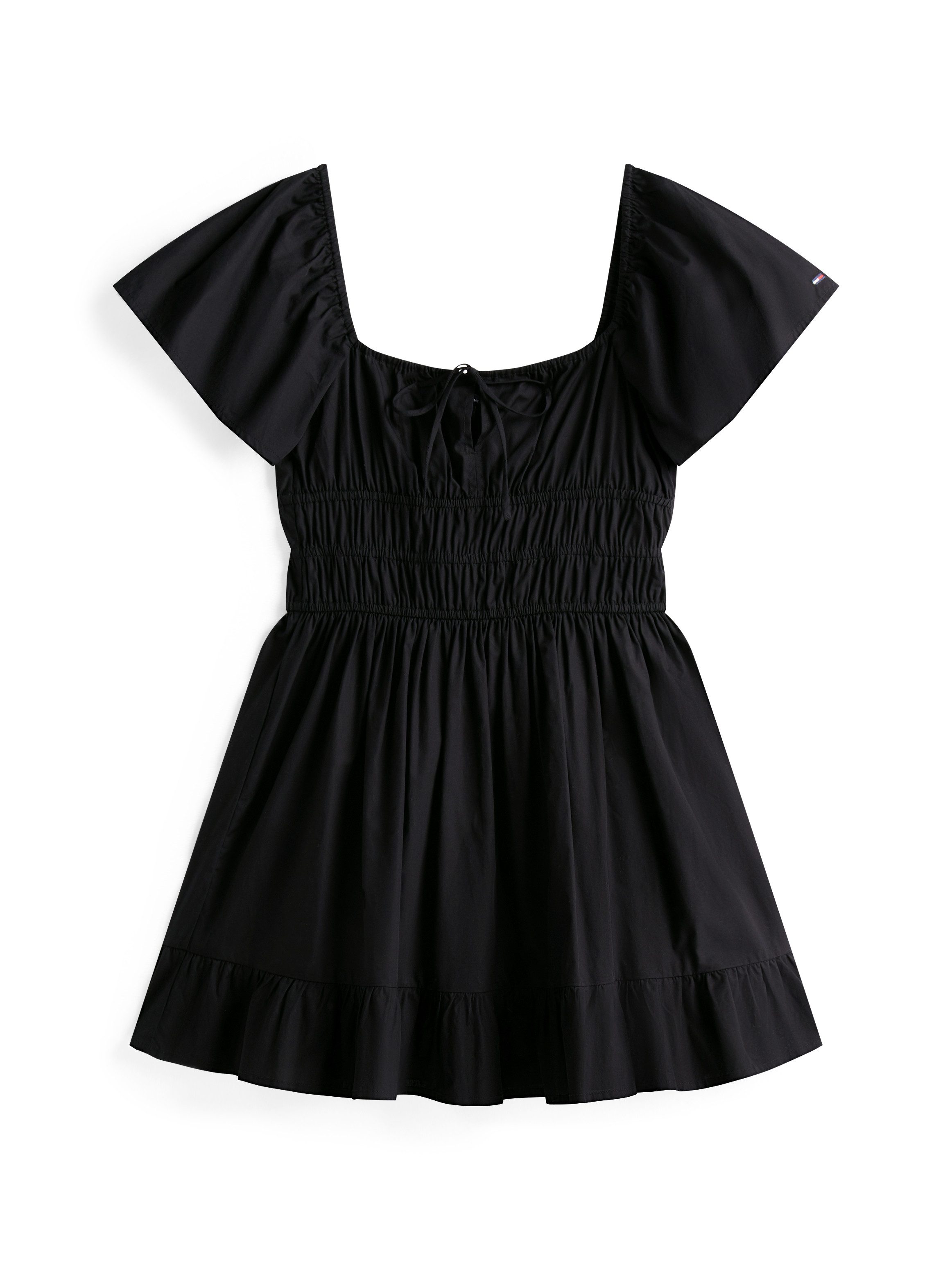 TOMMY JEANS Mini-jurk TJW ROUCHE MINI POPLIN DRESS EXT