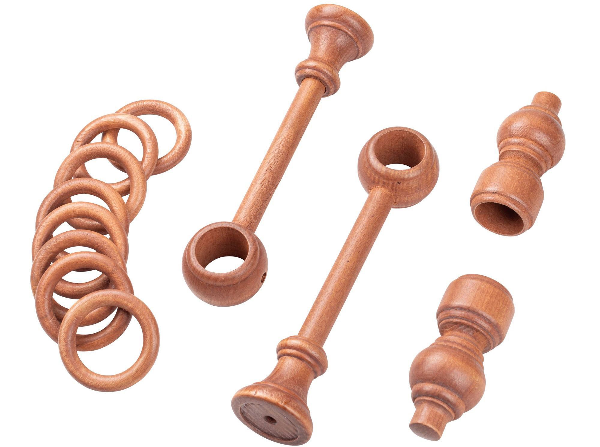 SN DECO GROUP Gordijnroede Filigrano 28 mm, hout, verschillende lengtes en kleuren, compleet set