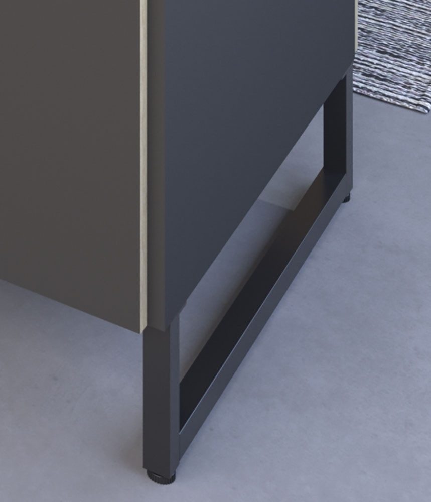 Parisot Kastenset Wave 1, Keuken kast, buffetset, keuken Deuren met softclose functie, werkblad van eiken - gefineerd (set, 9 stuks)