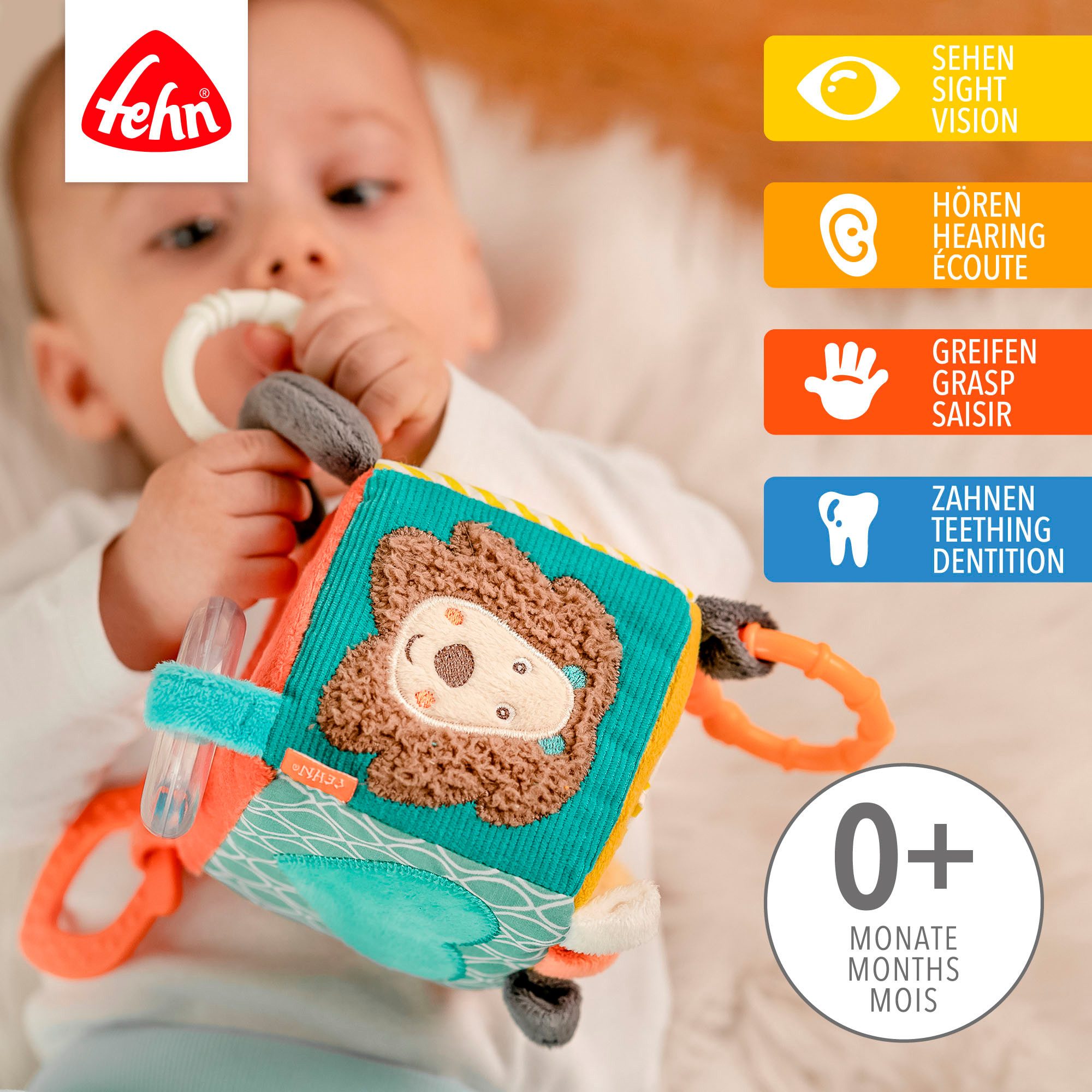 Fehn Grijpspeeltje Classic Stars, activiteit-dobbelsteen Funky Friends