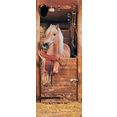 papermoon fotobehang horse in stable - deurbehang vlies, 2 banen, 90x 200 cm (2 stuks) multicolor