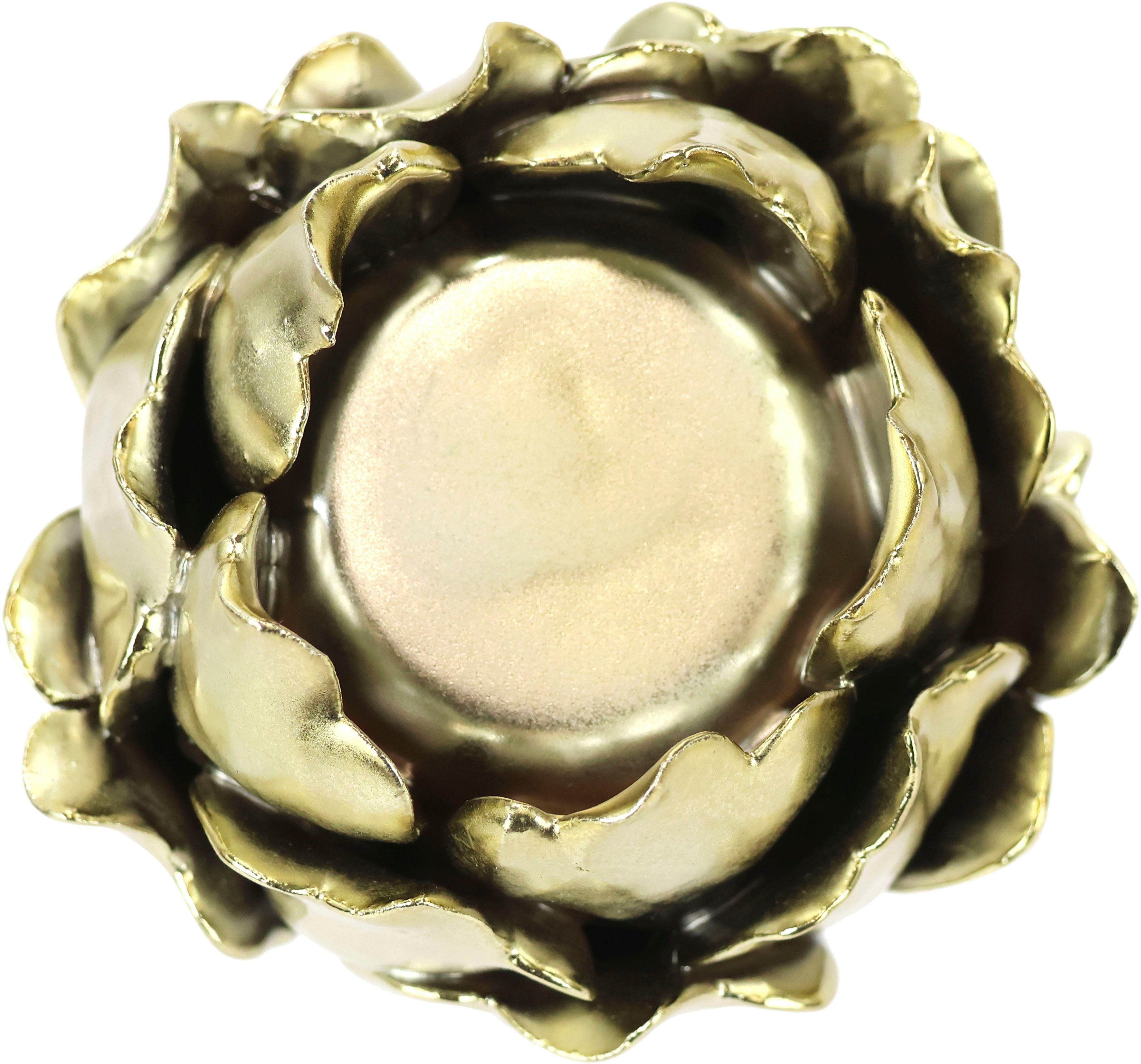 I.GE.A. Kandelaar Artisjok, stompkaarsenhouder van keramiek, hoogte ca. 11 cm (1 stuk)