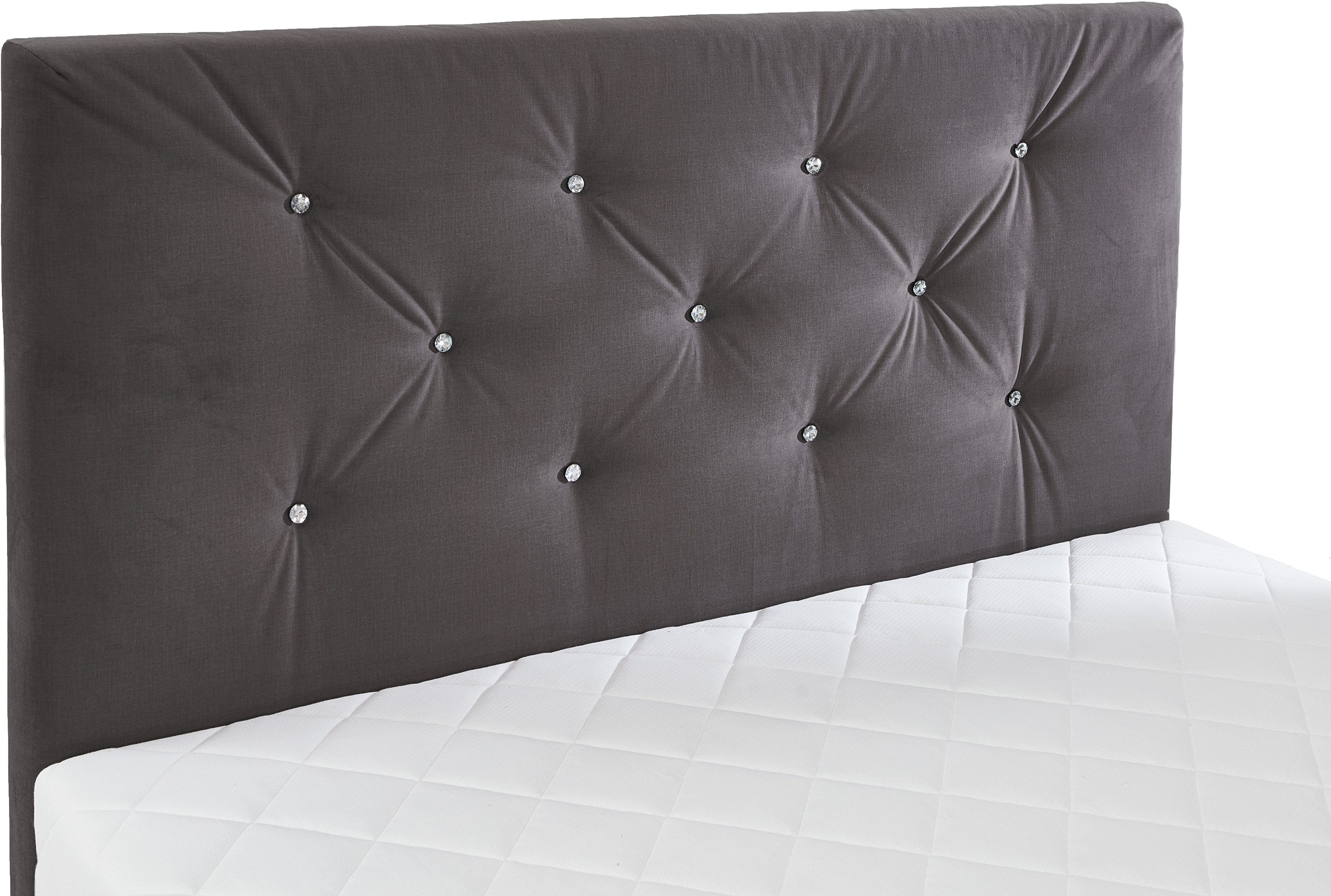 ATLANTIC home collection Boxspring CELIA in hoogwaardige fluweellook met pocketveringsmatras, bedkist en strassteentjes