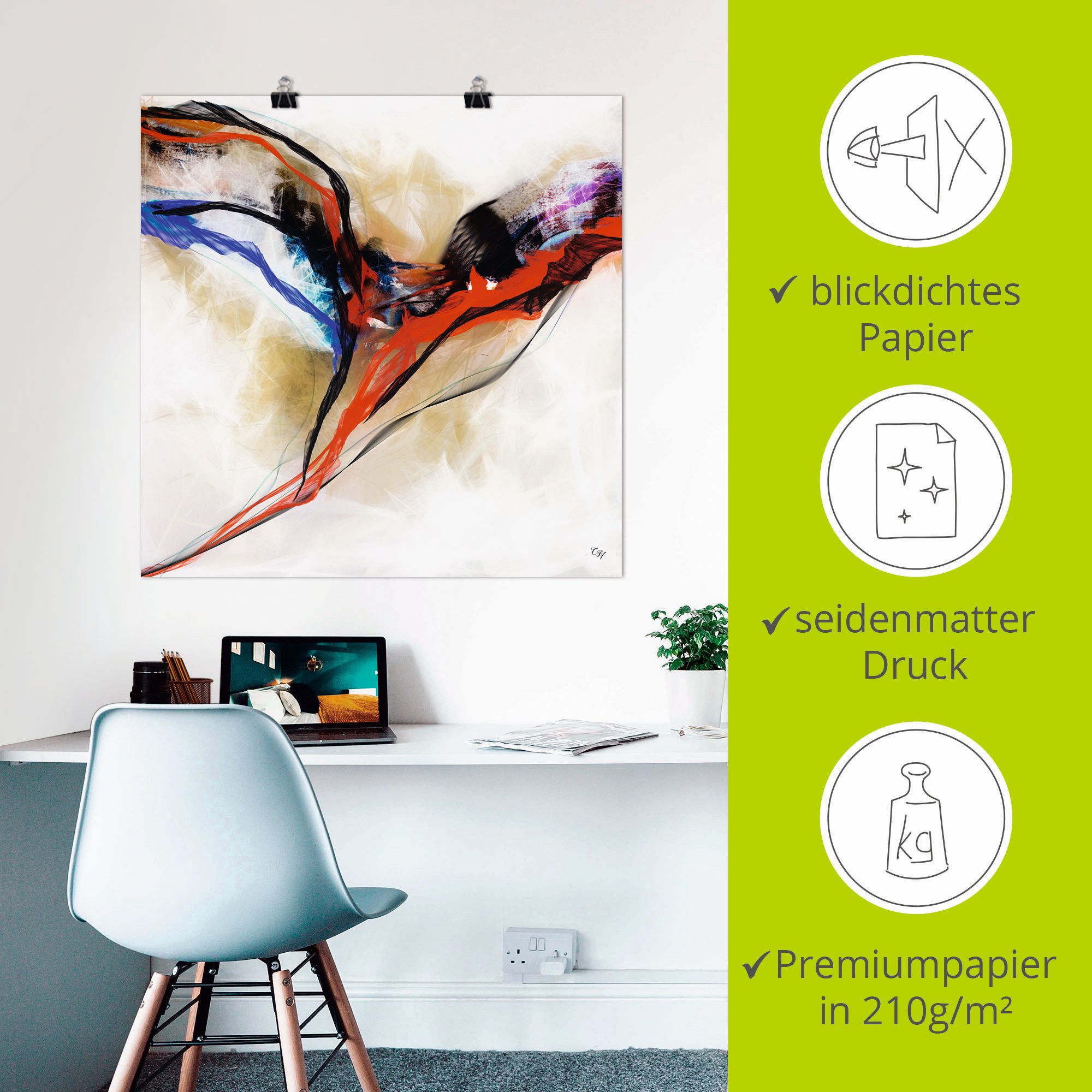 Artland Artprint Engel - abstract I als artprint van aluminium, artprint voor buiten, poster in diverse formaten