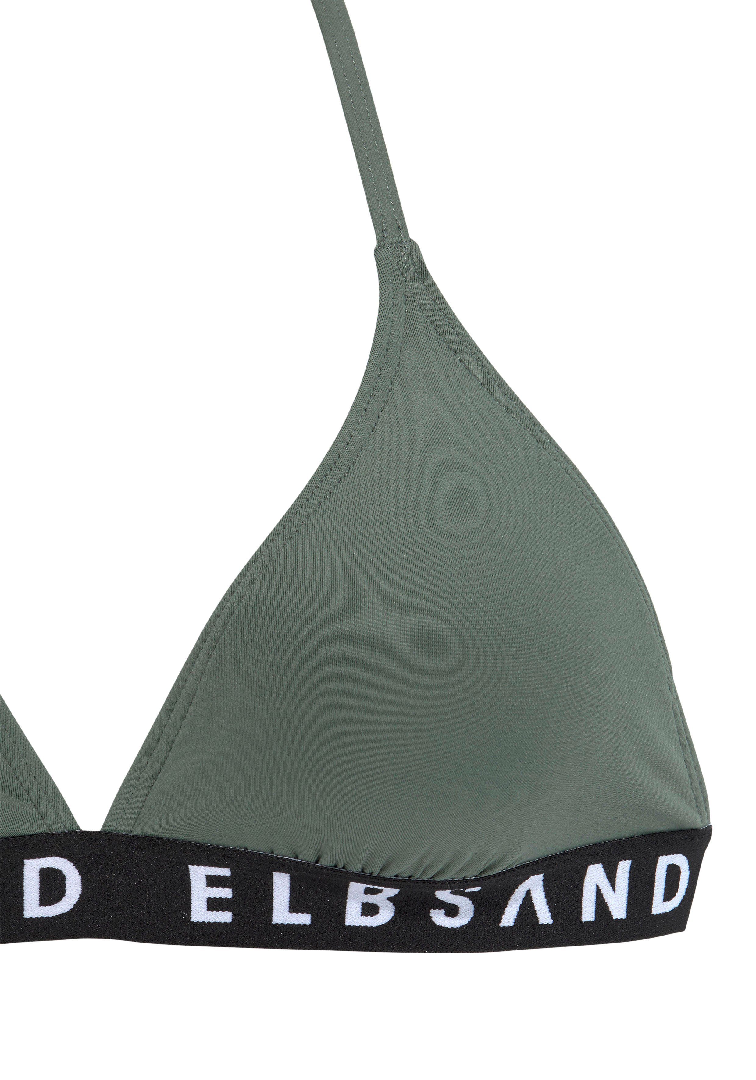 Elbsand Triangelbikini met merkopschriften in contrastkleur