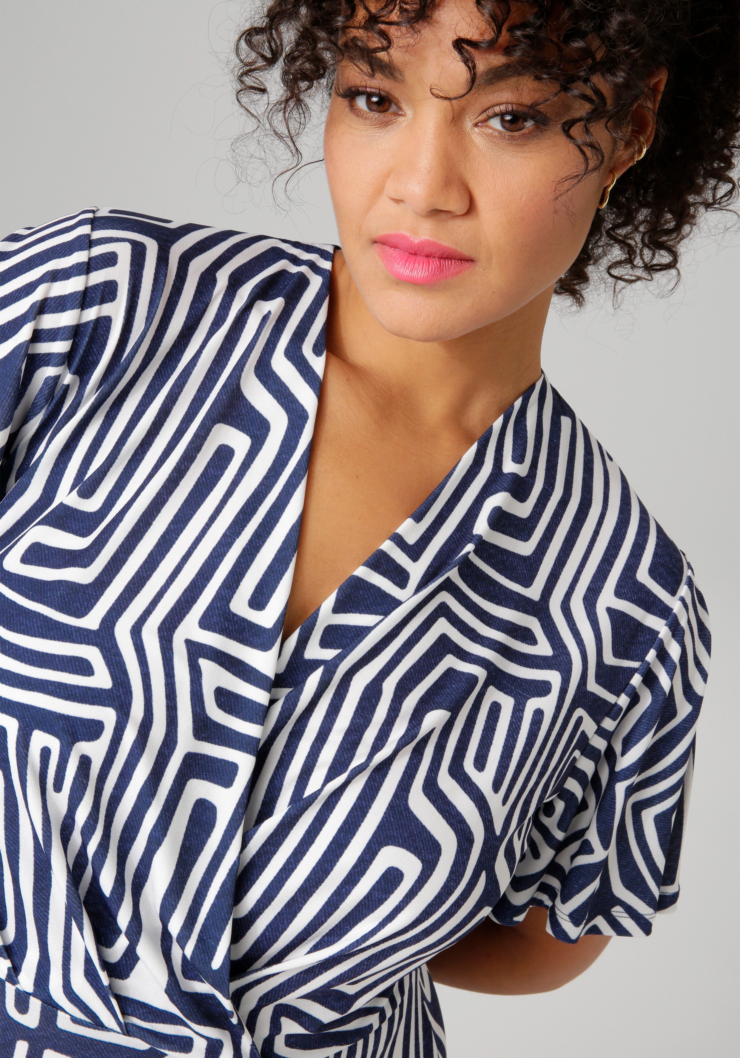 Aniston PLUS Jerseyjurk met v-hals in wikkel-look - nieuwe collectie