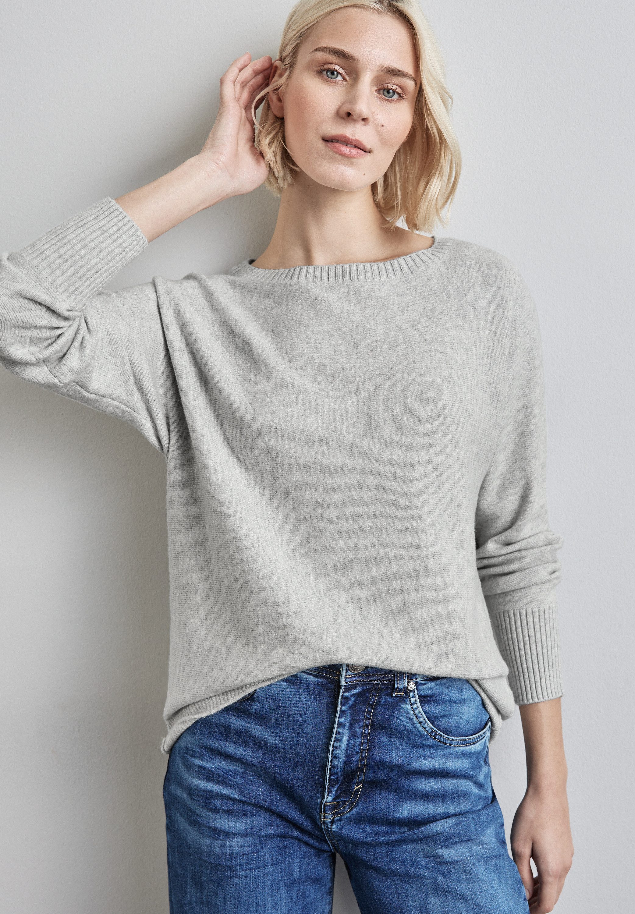 STREET ONE Gebreide trui Dolman met ribboorden