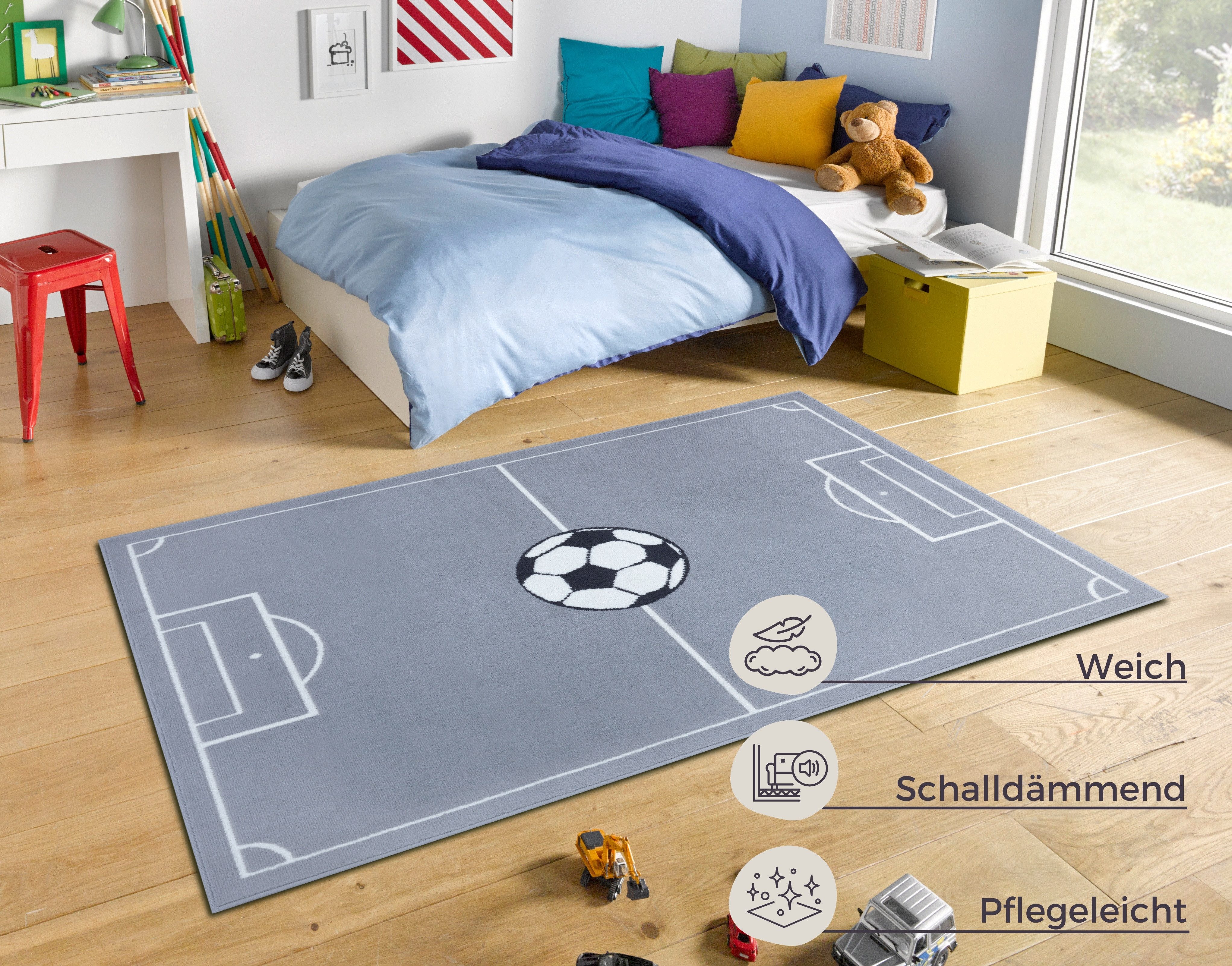 HANSE Home Vloerkleed Estadio Kindertapijt, speelmat, speelondergrond, voetbal, kinderkamer