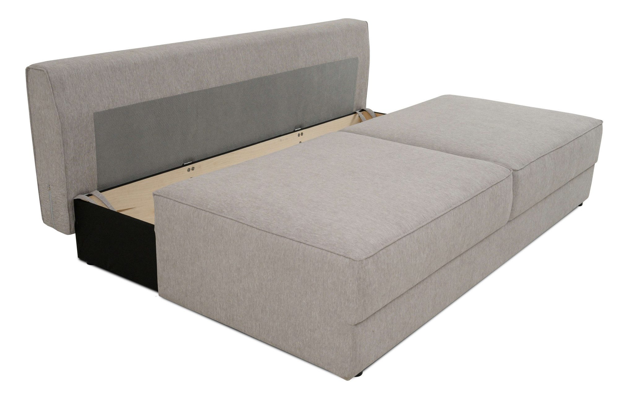 INOSIGN Slaapbank Simonton 3-zits, Breedte 202 cm Ligoppervlak 202x146 cm, incl. bedlade, zachte structuurstof
