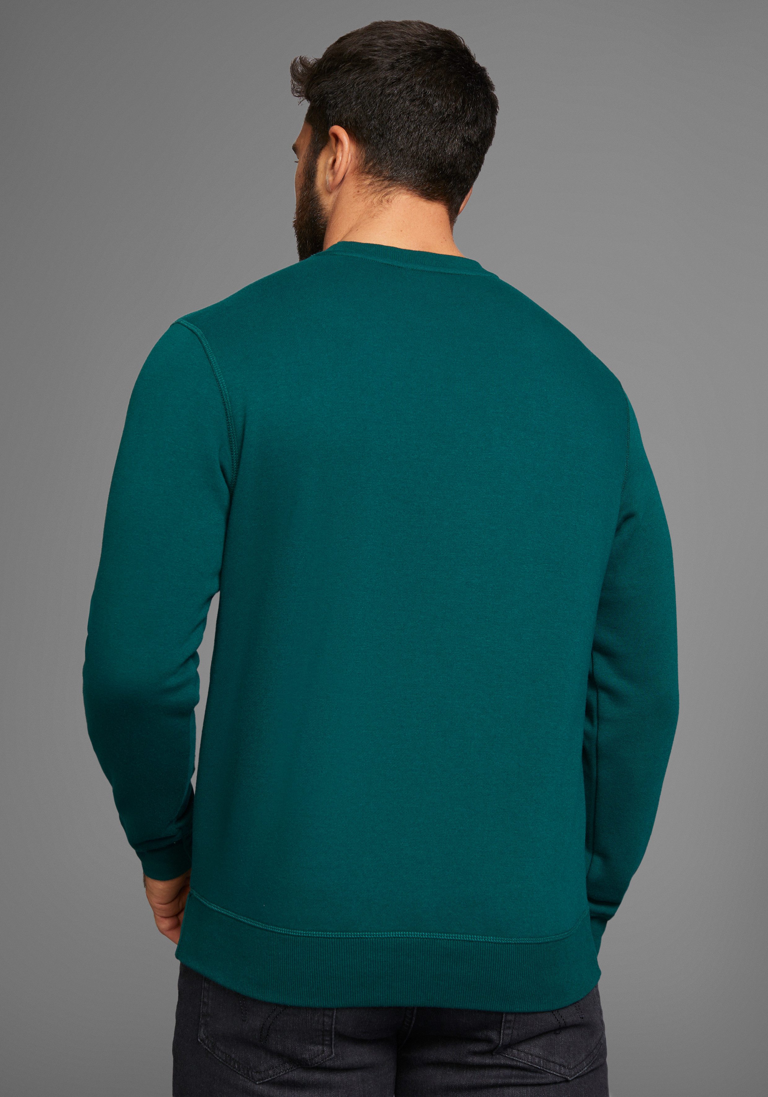Man's World Sweatshirt Lange mouwen, basic-stijl, effen, ronde hals