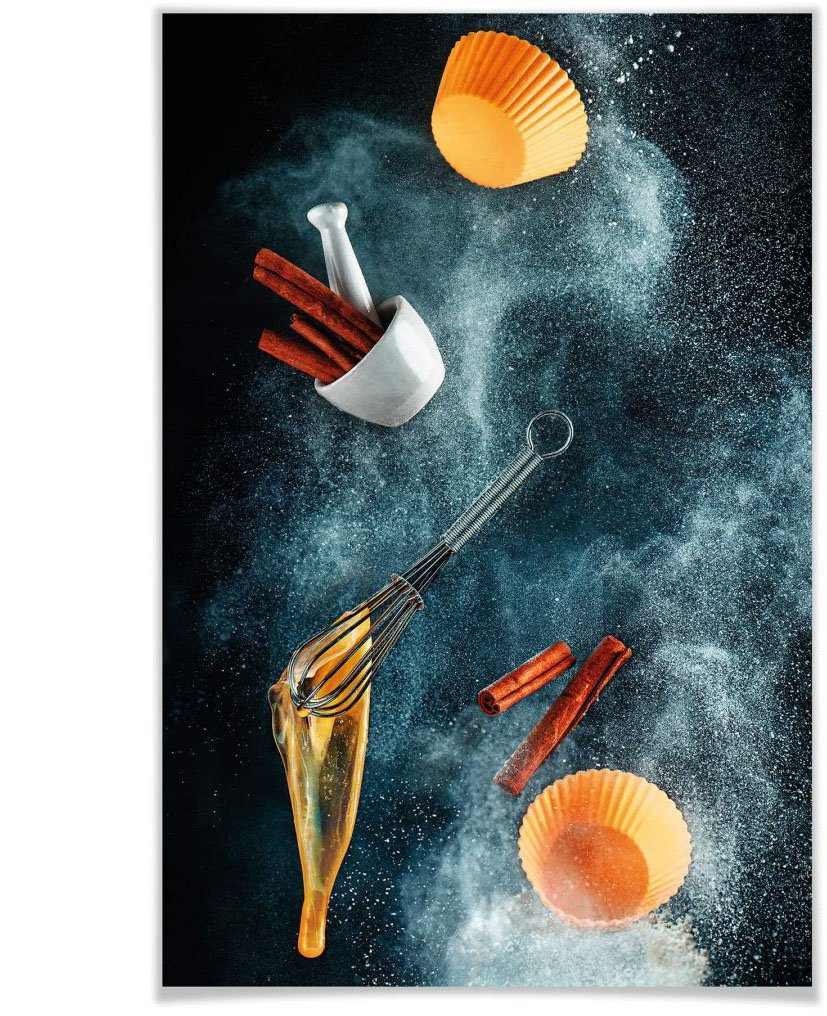 Wall-Art Poster Modern eetkamer kaneel keuken Poster, artprint, wandposter (1 stuk)