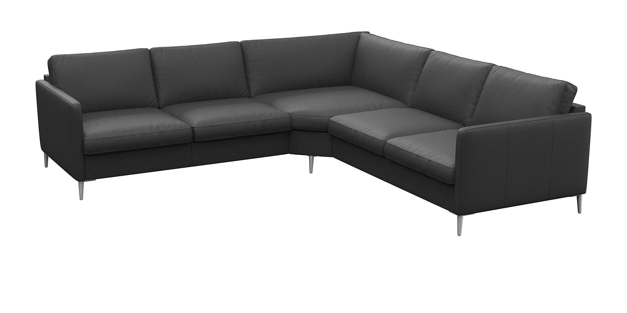 FLEXLUX Hoekbank Fiore, gelijkbenig, comfortabel door hoogwaardige zitconstructie smalle armleuningen, super zitcomfort door koudschuim, voeten van aluminium