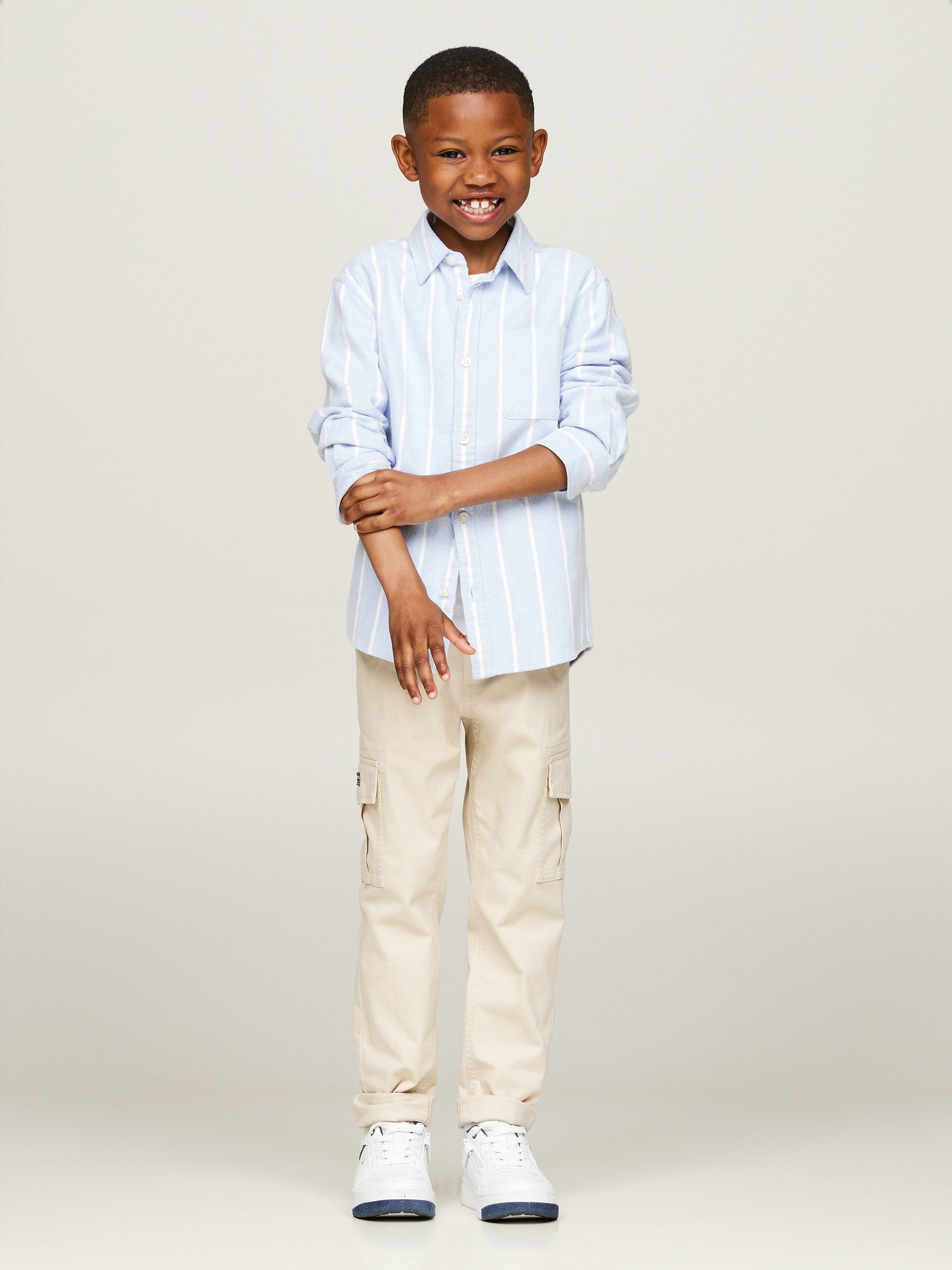 Tommy Hilfiger Overhemd met lange mouwen MONOTYPE STRIPES SHIRT LS Kinderen tot 16 jaar met logo-opdruk