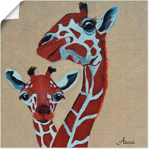 Artland Artprint Giraffen in vele afmetingen & productsoorten -artprint op linnen, poster, muursticker / wandfolie ook geschikt voor de badkamer (1 stuk)