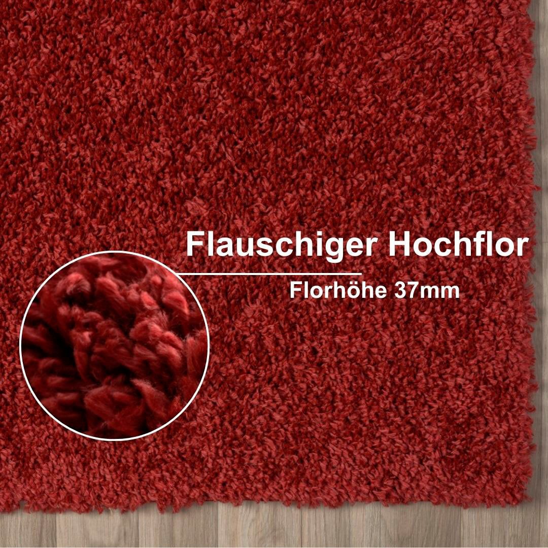 my home Set slaapkamerkleedjes met hoge pool Banji Uni-kleuren, zacht en fluffy, ook als loper en in rond verkrijgbaar