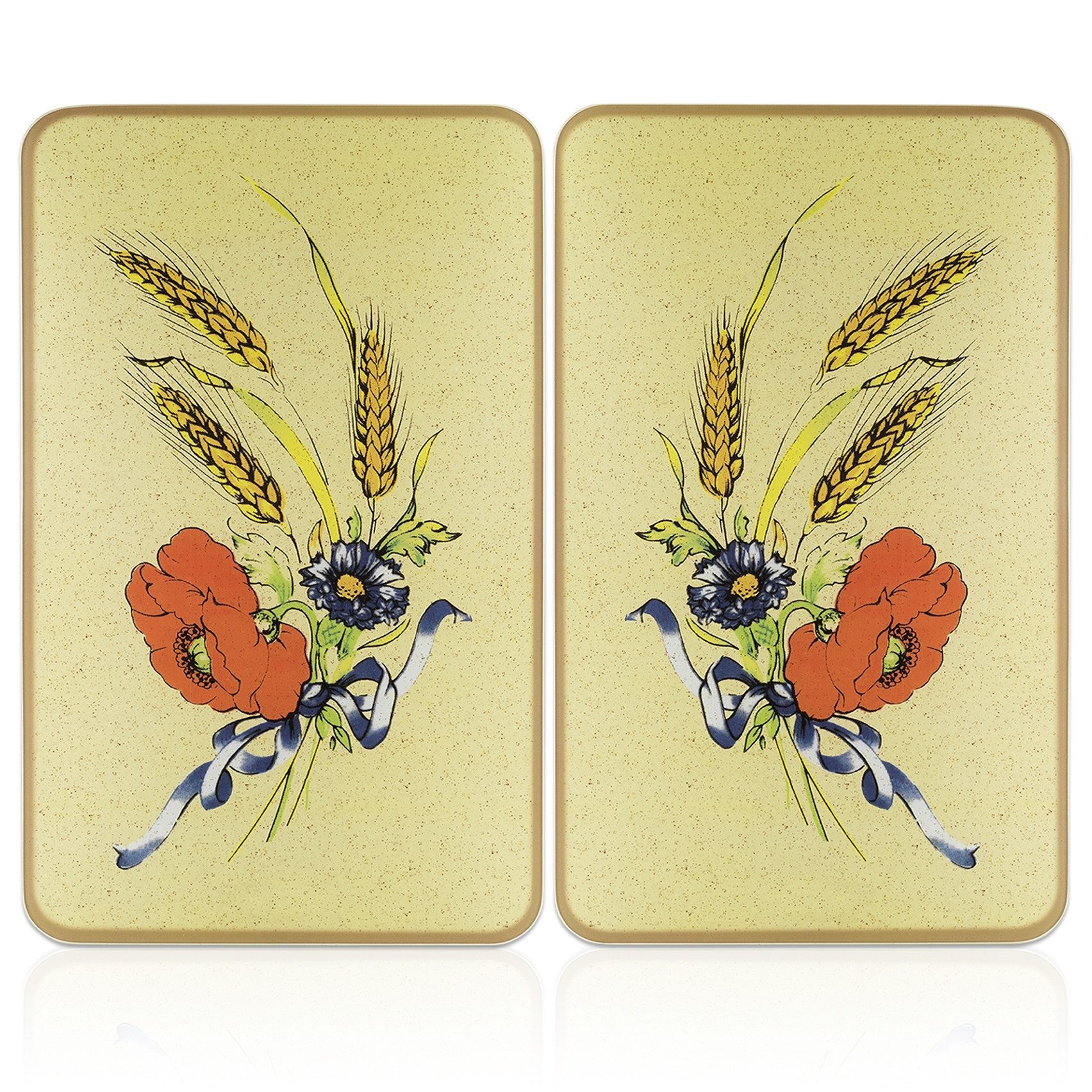 WENKO Kookplaatdeksel Universeel model Korenbloemen (set, 2-delig)