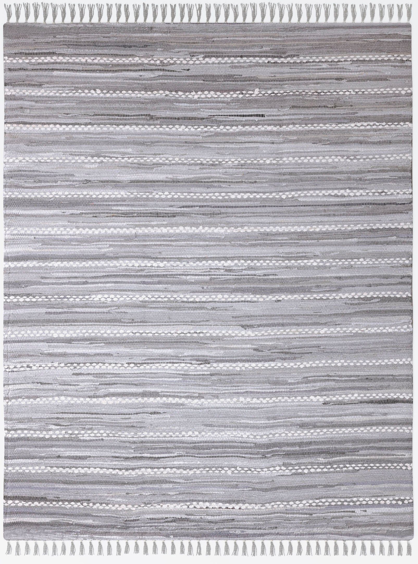 my home Vloerkleed LeVivier Handgeweven tapijt, gestreept, 90% katoen, handgeweven, met franjes
