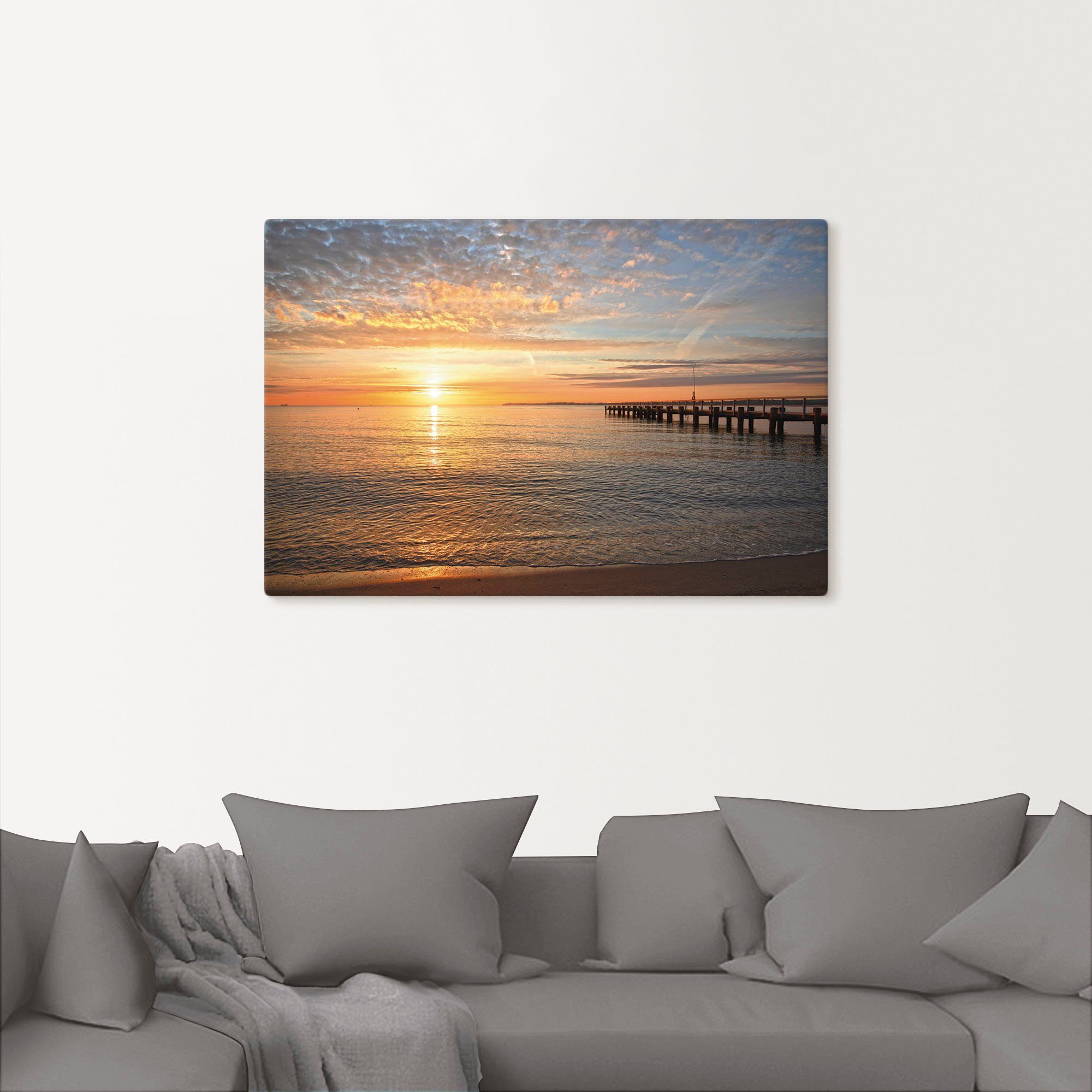 Artland Artprint ‘s Morgens vroeg aan de Oostzee als artprint van aluminium, artprint voor buiten, artprint op linnen, poster, muursticker