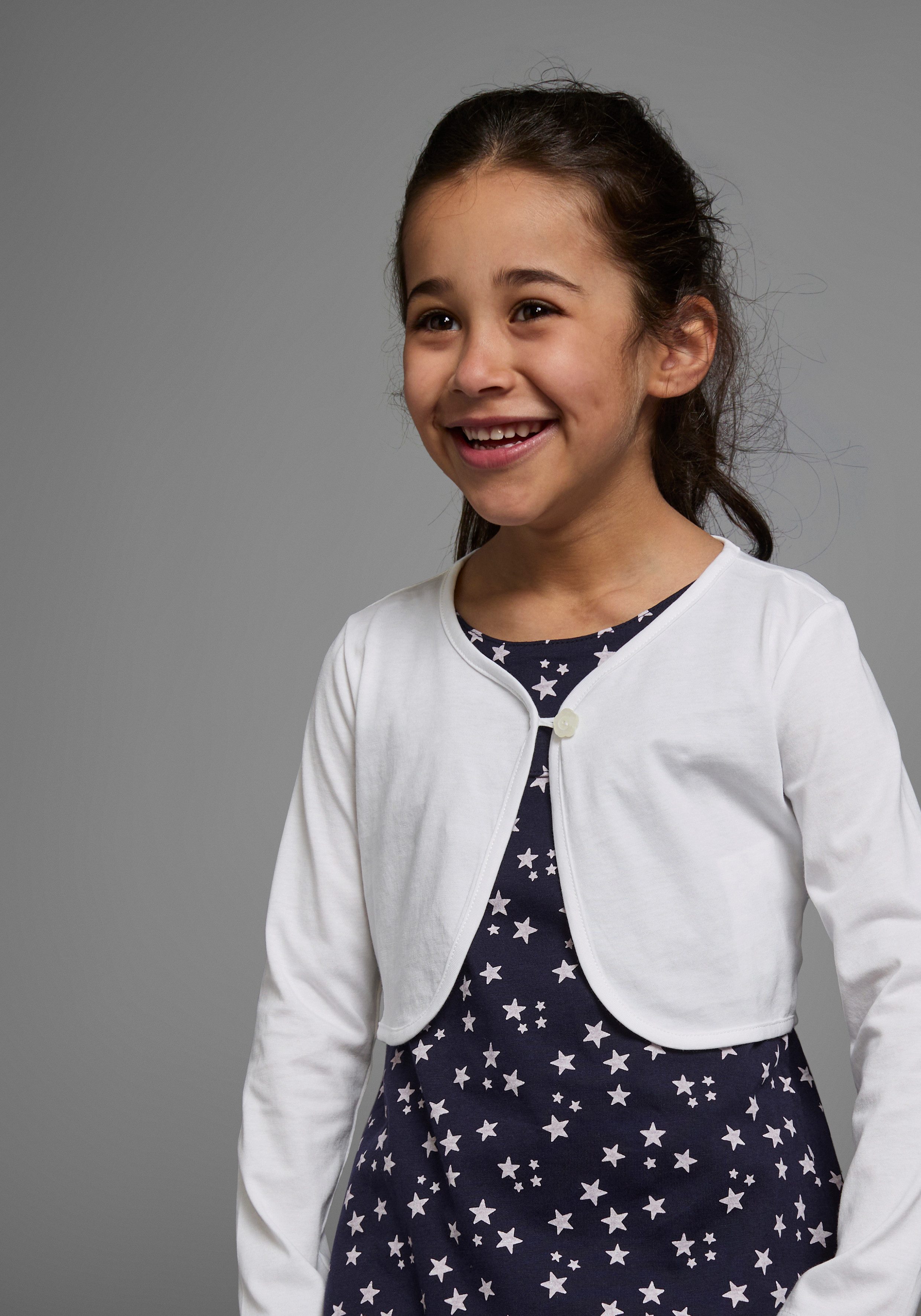 KIDSWORLD Bolero, jurk & legging 3-delig set, compleet outfit met sterrenpatroon (set, 3-delig)
