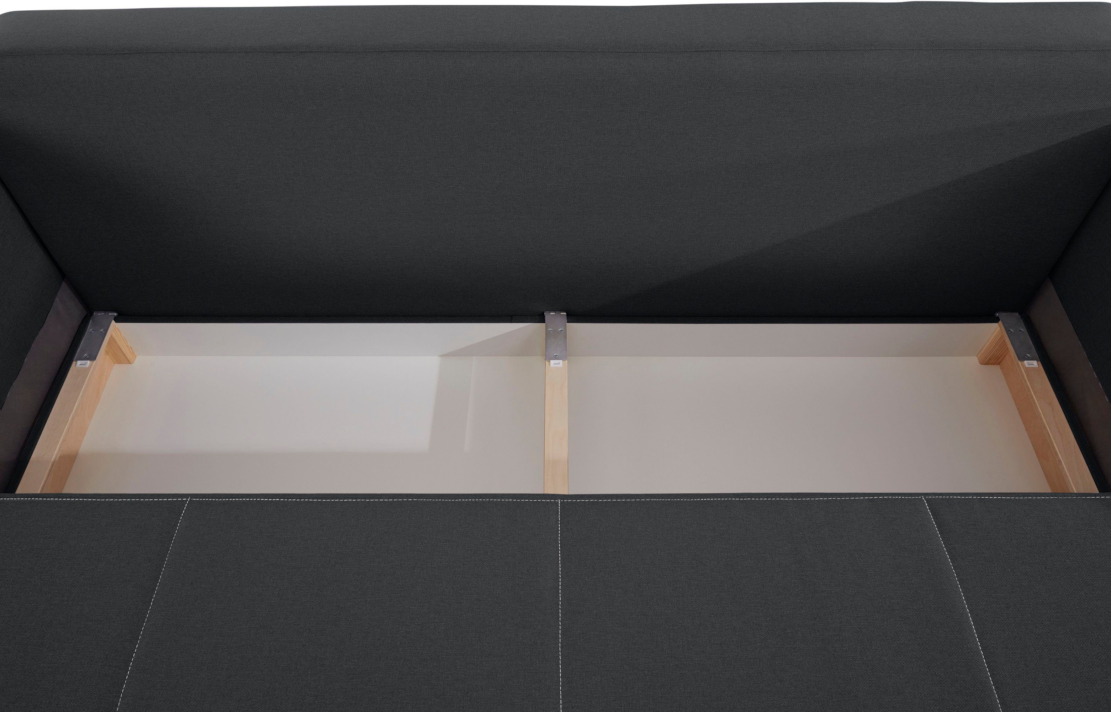 INOSIGN Slaapbank Berlin met boxspringopbouw, slaapfunctie & bedkist, bank met bedfunctie