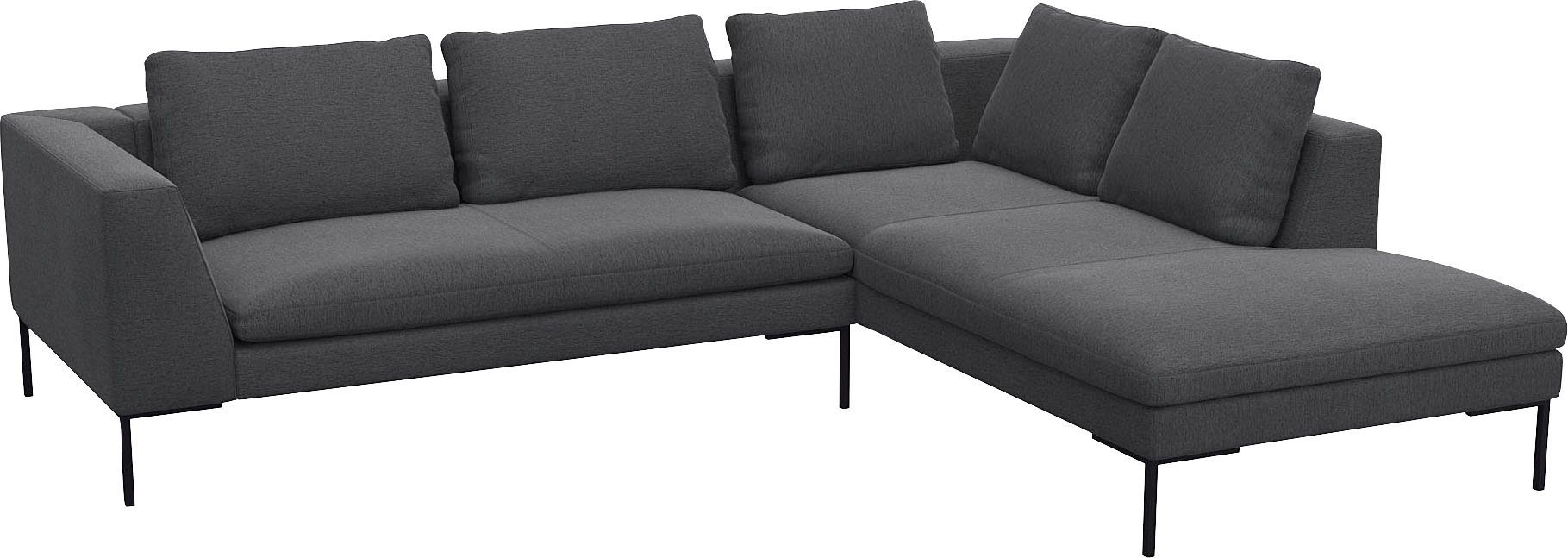 FLEXLUX Hoekbank Loano, supercomfortabel zitcomfort door koudschuim in de zitting moderne bank, vrij in de ruimte te plaatsen, losse kussens, l-vorm