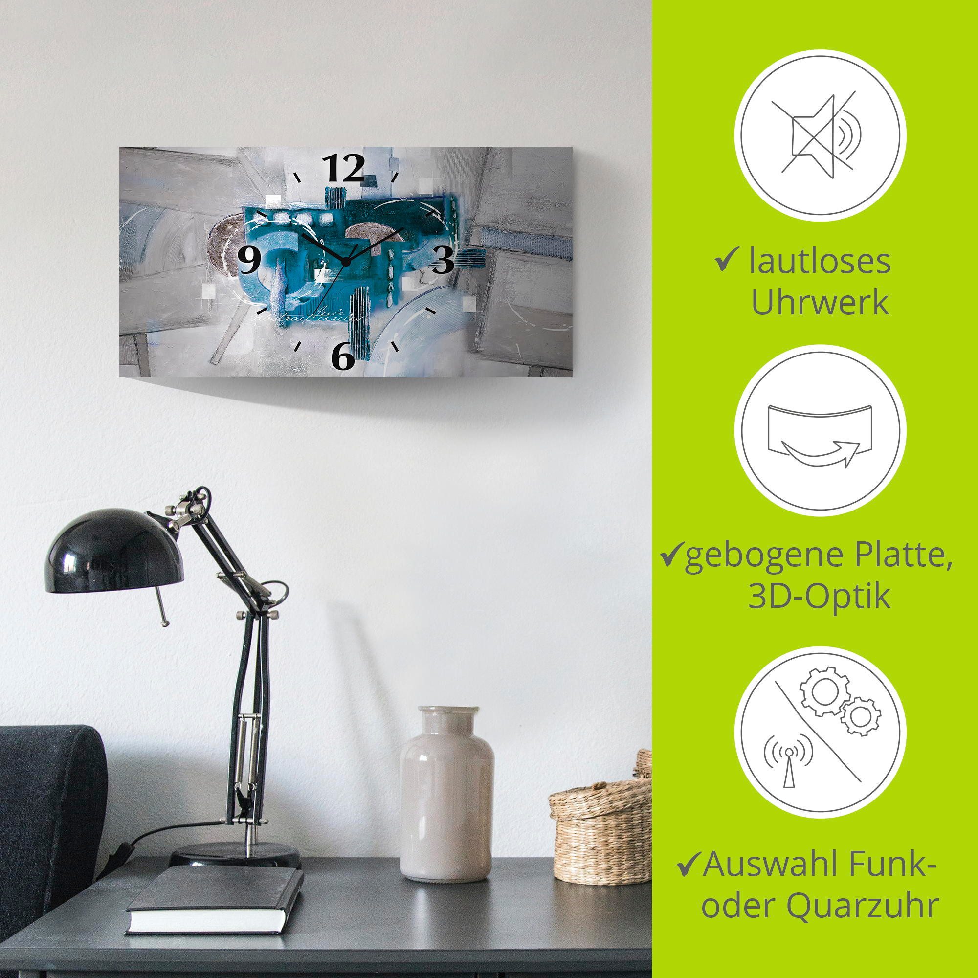 Artland Wandklok Abstracte blauwe rondjes 3d-look geschulpt, met kwarts- of radiografisch uurwerk, verschillende maten