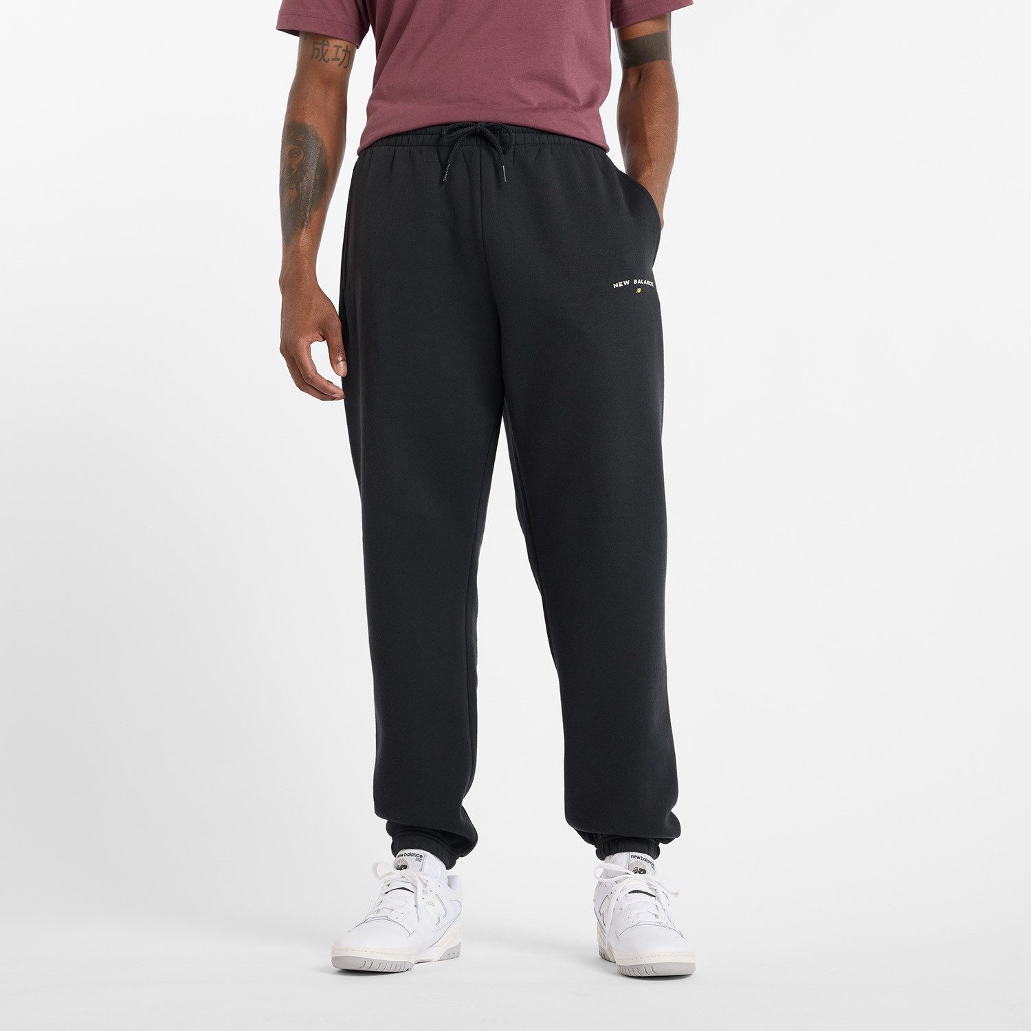 New Balance Joggingbroek REIMAGINED FLEECE GRAPHIC JOGGER heren joggingbroeken maat S zwart