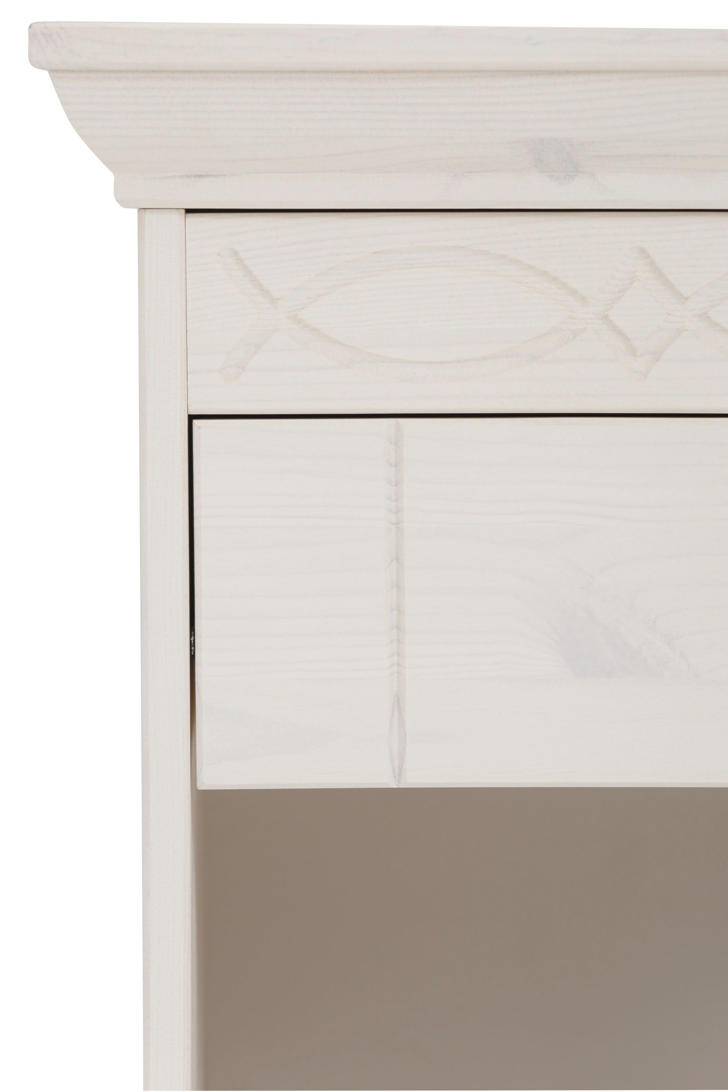 Home affaire Nachtkastje Indra Nachtkastje met decoratief freeswerk, breedte: 50 cm