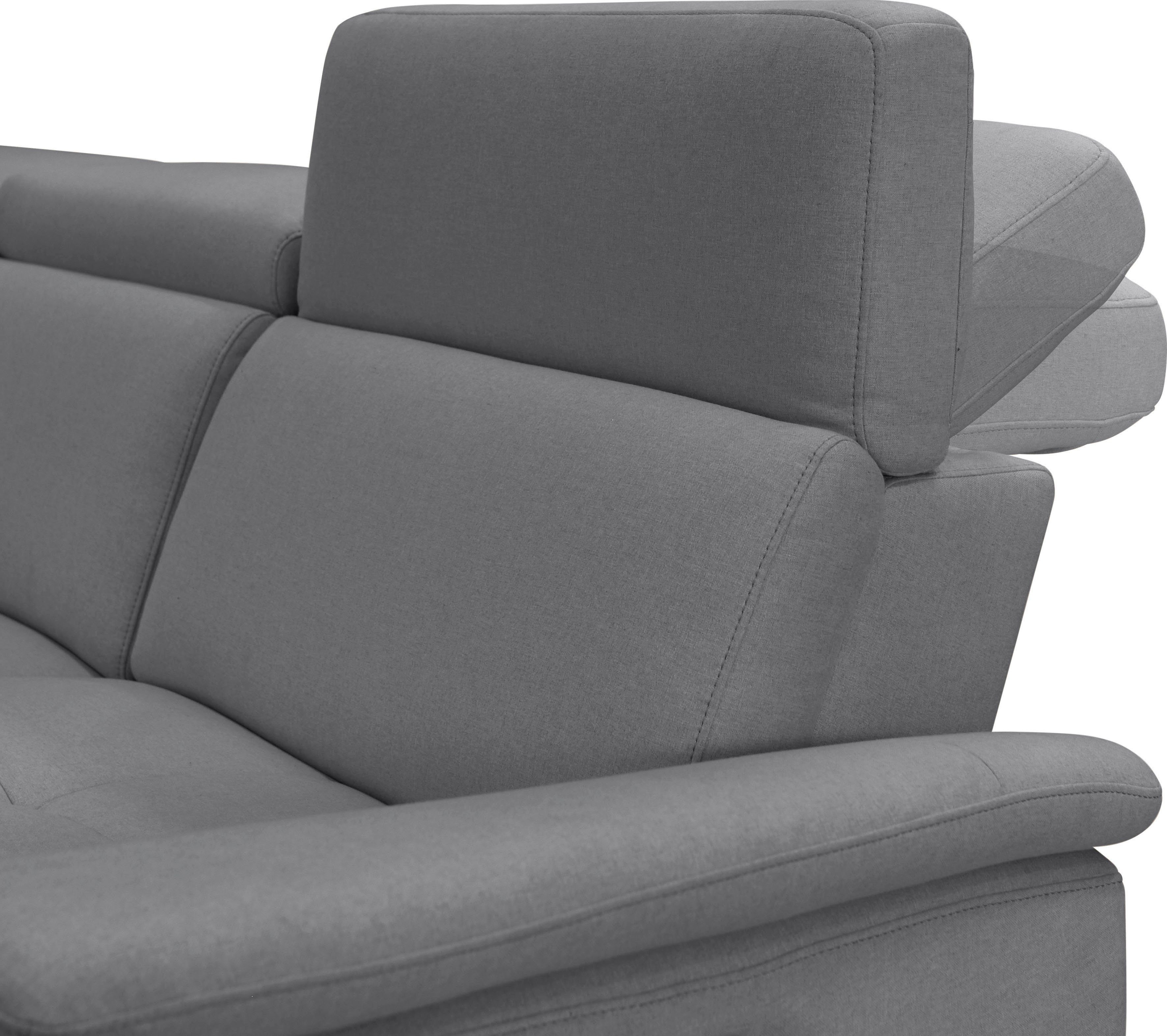 Places of Style Hoekbank Pareli, L-model, 259 cm, met récamier, echt leer, imitatieleer, weefstof