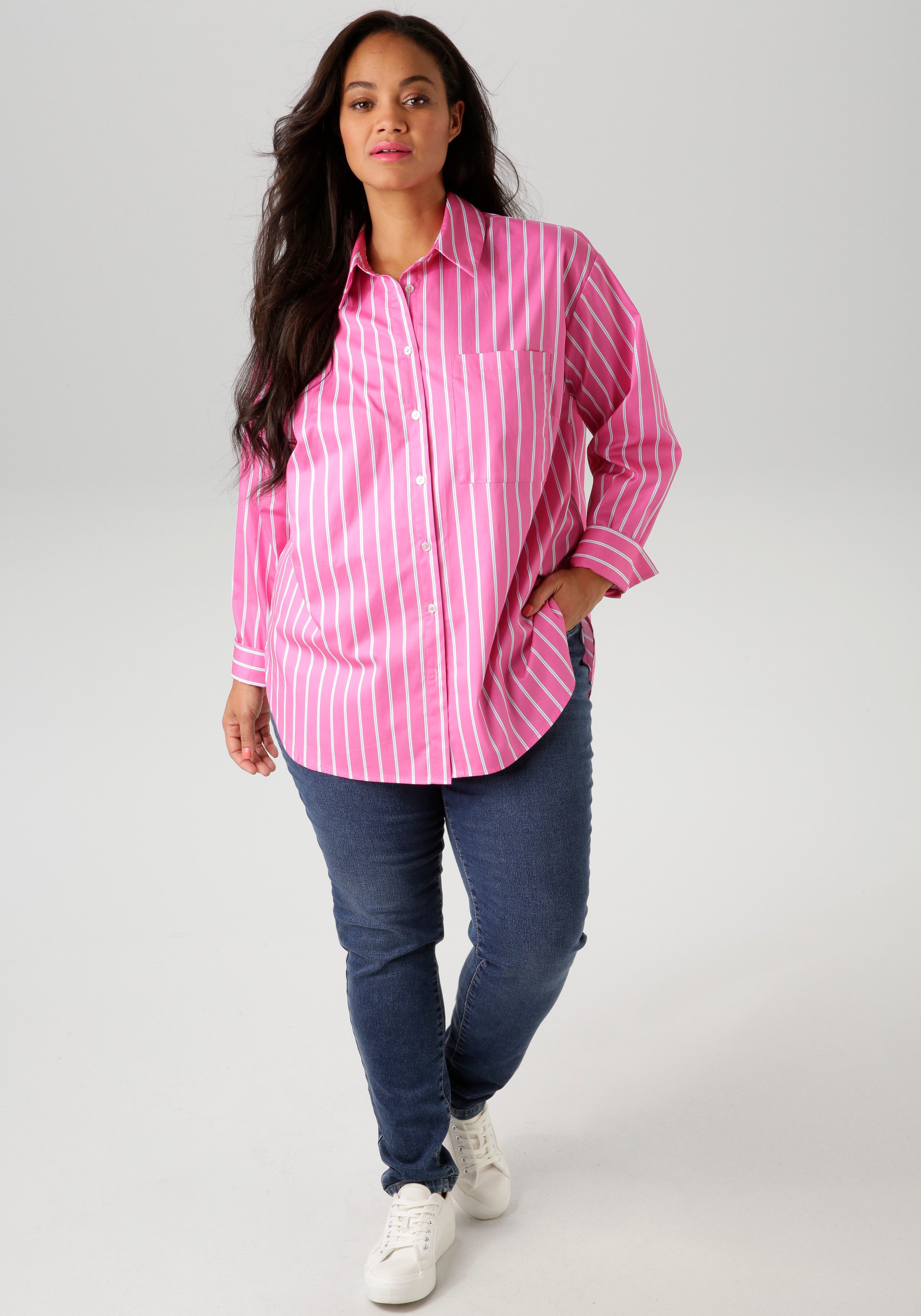 Aniston PLUS Overhemdblouse in 2 verschillende streepdesigns - nieuwe collectie
