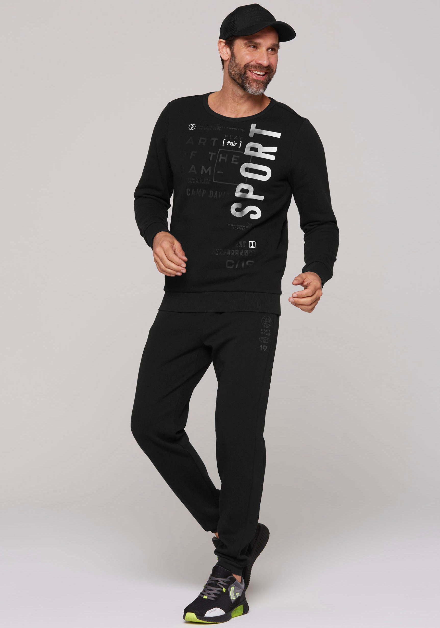 CAMP DAVID Sweatshirt met belettering