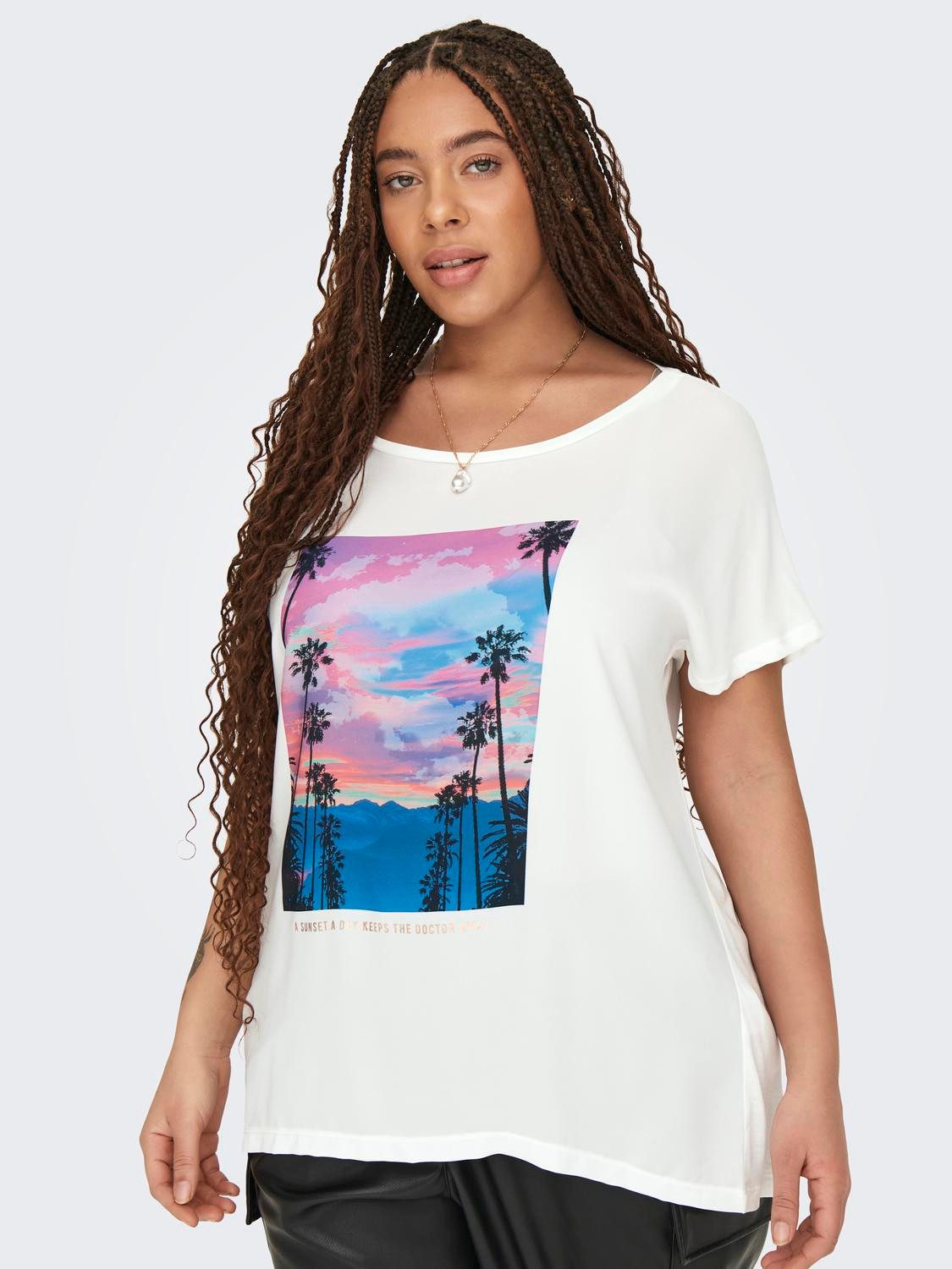 ONLY CARMAKOMA Shirt met korte mouwen CARKETTY LIFE SS MIX TEE JRS