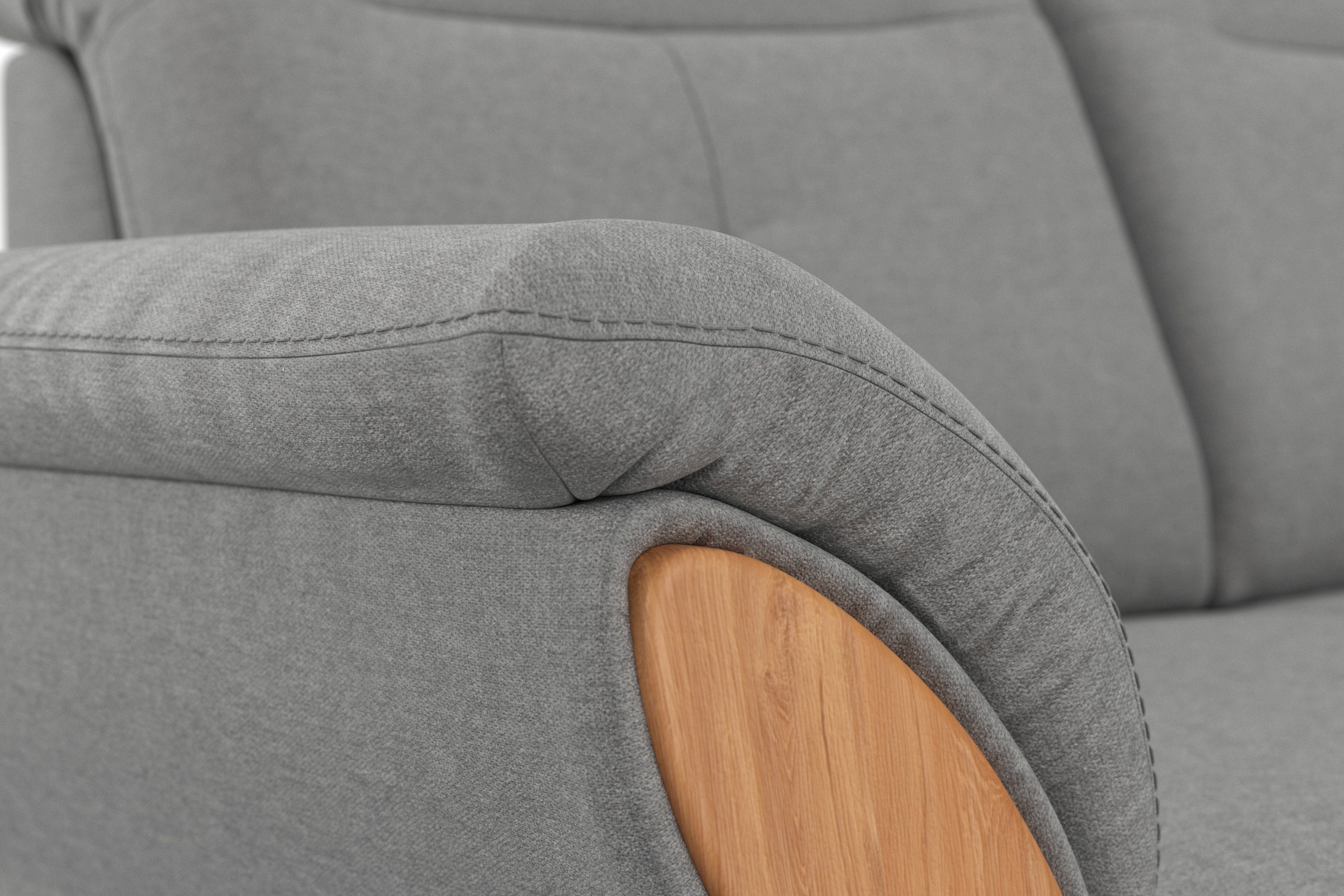 Home affaire 2-zitsbank Dangast Verstelbare hoofdsteun, houten frontlijsten, naar keuze ook in Easy clean bekleding