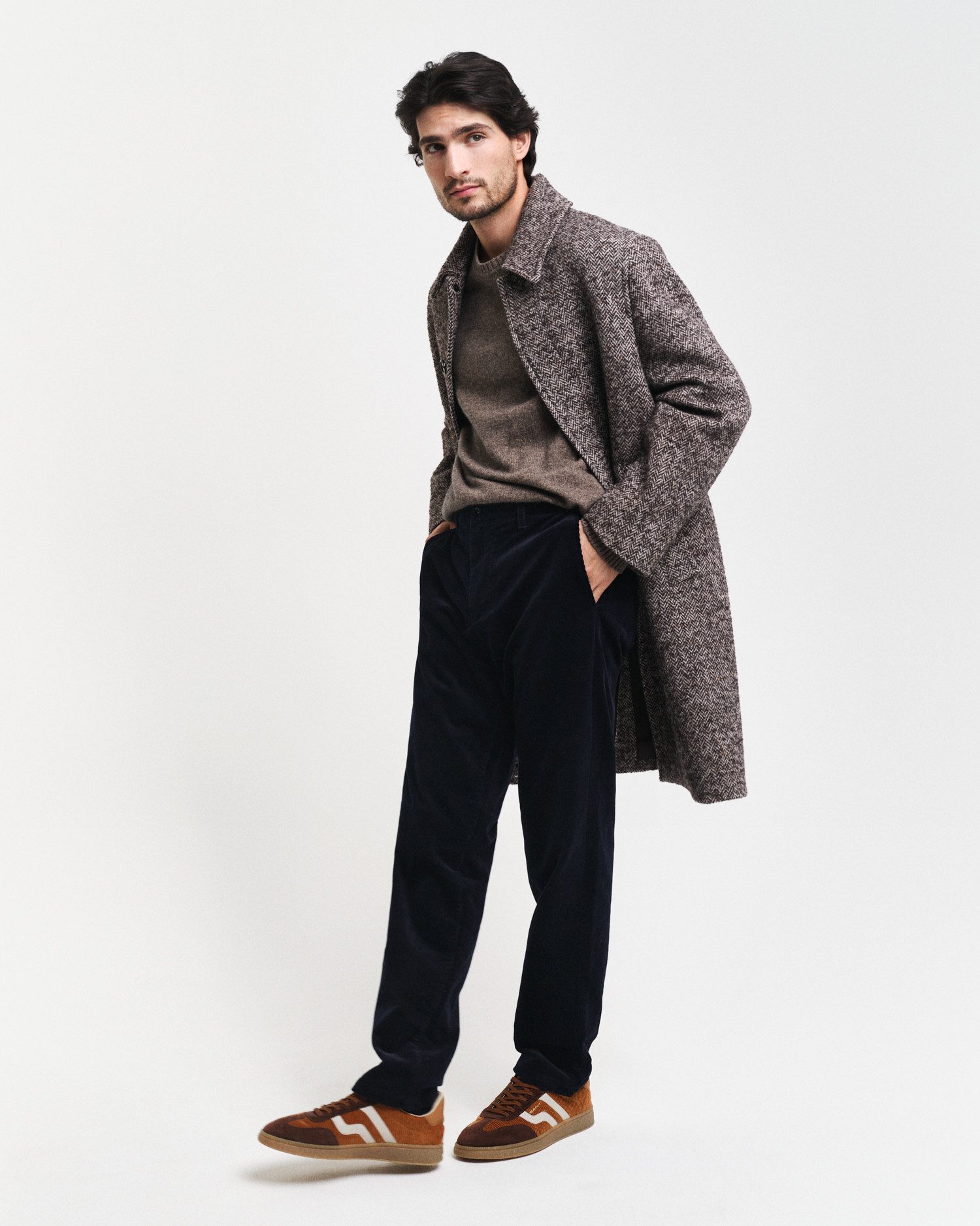Gant Trui met ronde hals WOOL BLEND C-NECK in gemêleerde look
